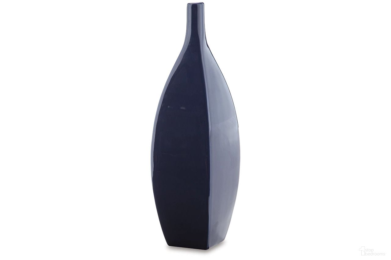 The appearance of Abtinson 16 Inch Vase In Navy designed by Signature Design by Ashley in the modern / contemporary interior design. This navy piece of furniture  was selected by 1StopBedrooms from Abtinson Collection to add a touch of cosiness and style into your home. Sku: A2900033. Material: Ceramic.
