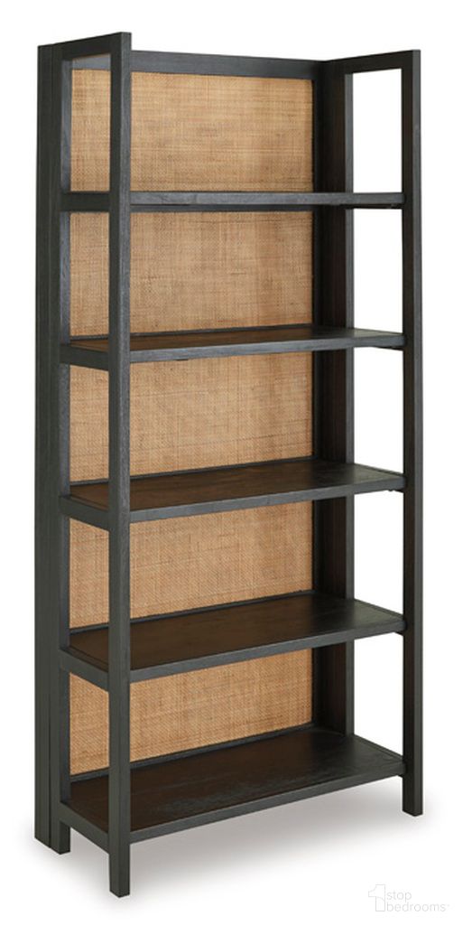 The appearance of Abyard Bookcase In Black and Natural designed by Signature Design by Ashley in the modern / contemporary interior design. This black and natural piece of furniture  was selected by 1StopBedrooms from Abyard Collection to add a touch of cosiness and style into your home. Sku: A4000574. Material: Rattan.