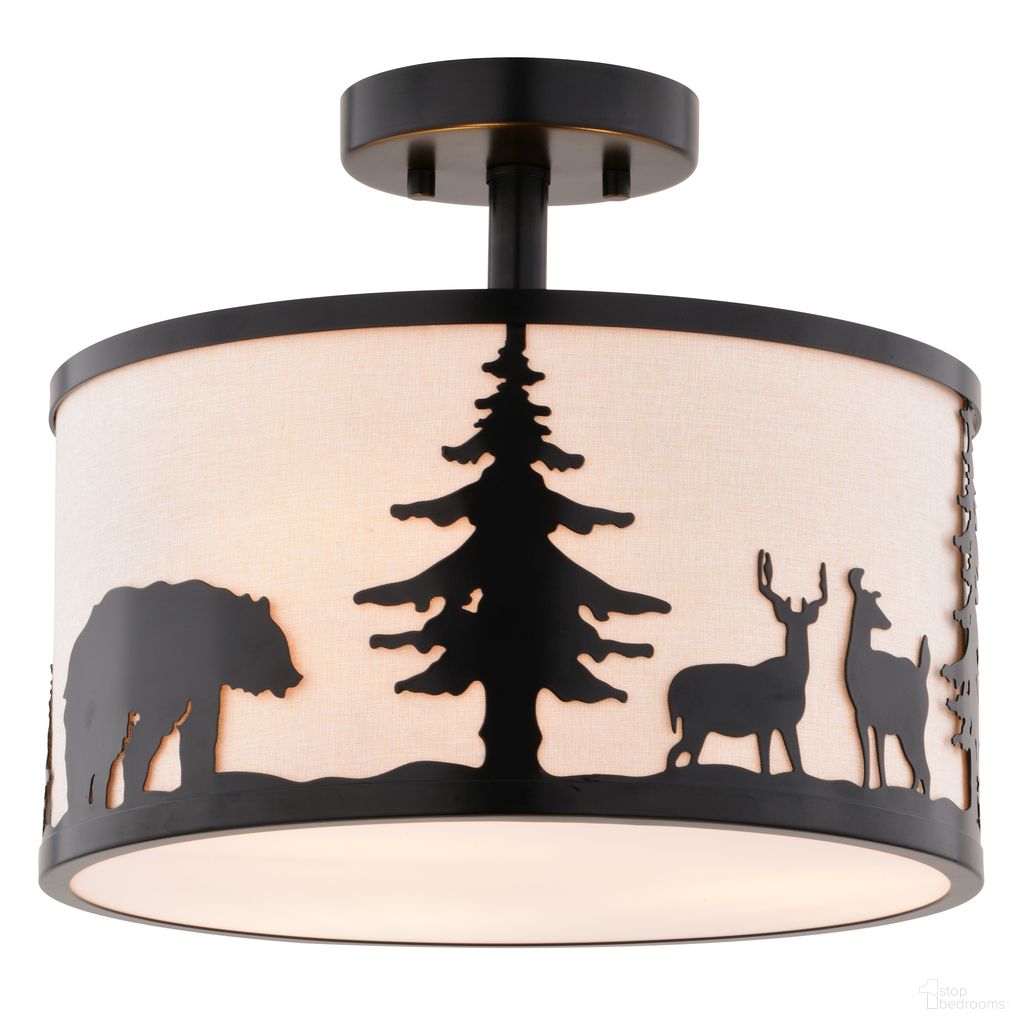 The appearance of Acadia 13 Inch 3 Light Semi-Flush In Bronze designed by Vaxcel in the rustic / southwestern interior design. This bronze piece of furniture  was selected by 1StopBedrooms from Acadia Collection to add a touch of cosiness and style into your home. Sku: C0313. Material: Steel.