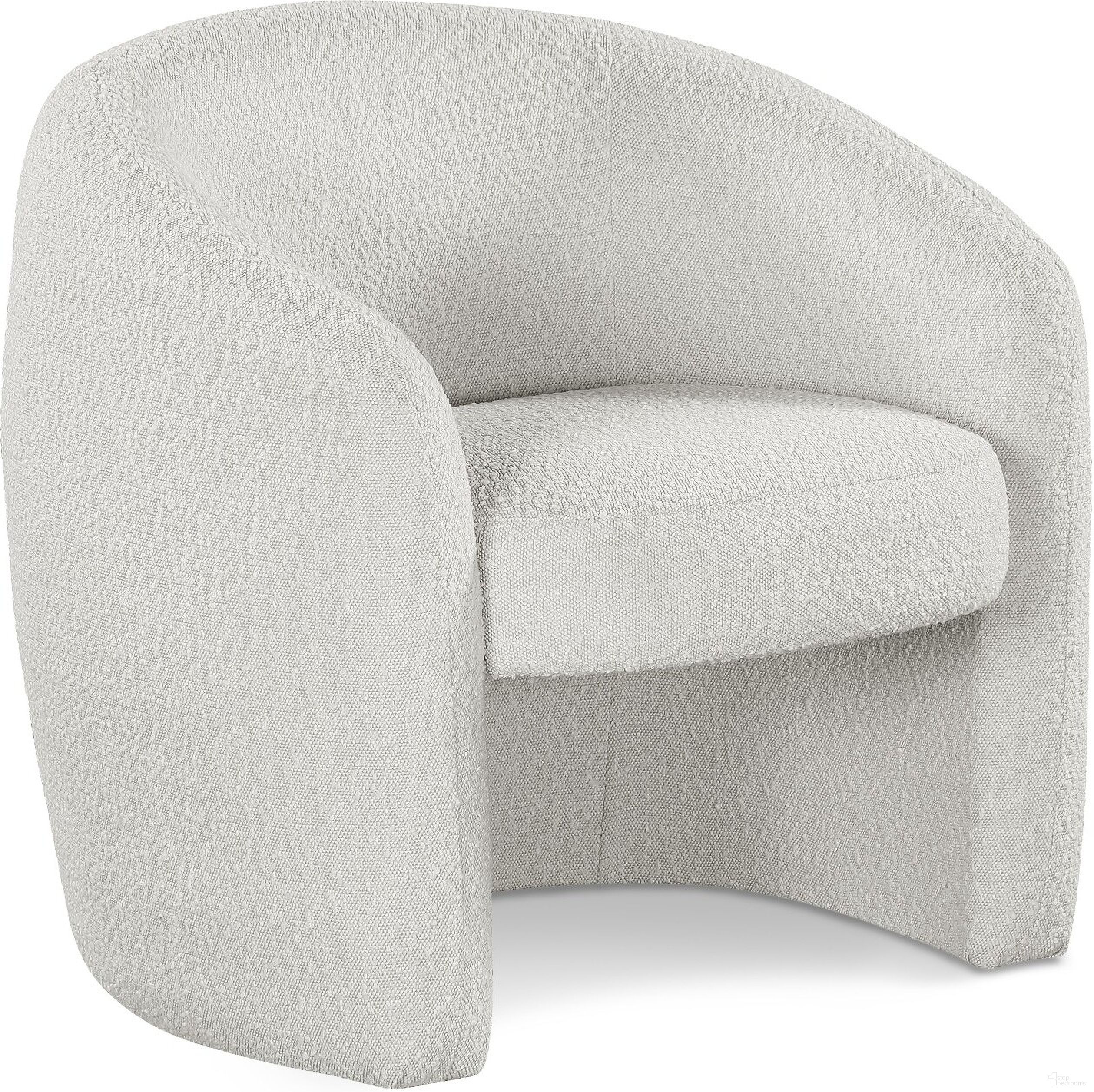 Acadia Boucle Fabric Accent Chair In Cream