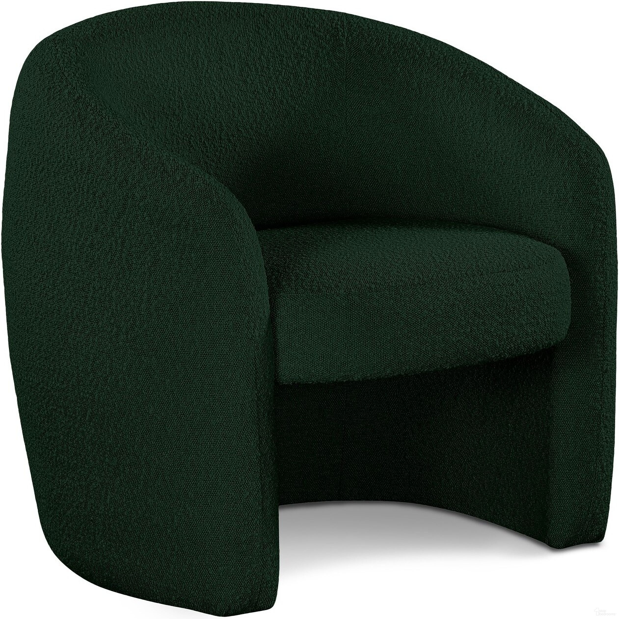 The appearance of Acadia Boucle Fabric Accent Chair In Green designed by Meridian in the modern / contemporary interior design. This green piece of furniture  was selected by 1StopBedrooms from Acadia Collection to add a touch of cosiness and style into your home. Sku: 543Green. Material: Boucle.