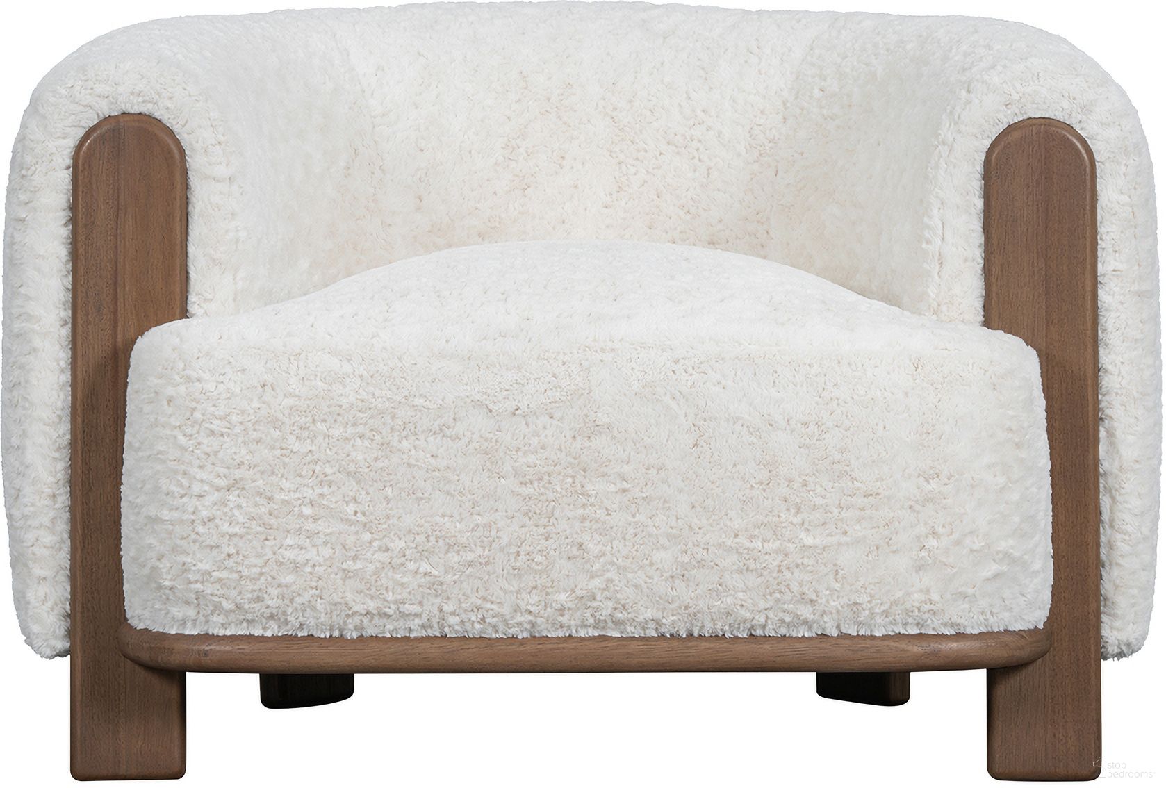 The appearance of Acadia Upholstered Polyester Wood Modern Accent Chair In White and Brown designed by Salted Oak in the modern / contemporary interior design. This white/brown piece of furniture  was selected by 1StopBedrooms from Acadia Collection to add a touch of cosiness and style into your home. Sku: STO4201-ATC. Material: Polyester.