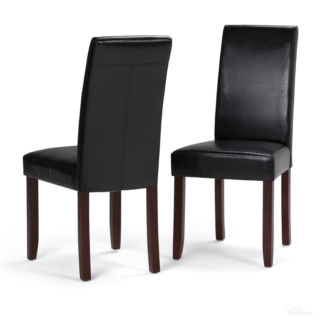 Acadian Parson Dining Chair Set of 2 In Midnight Black