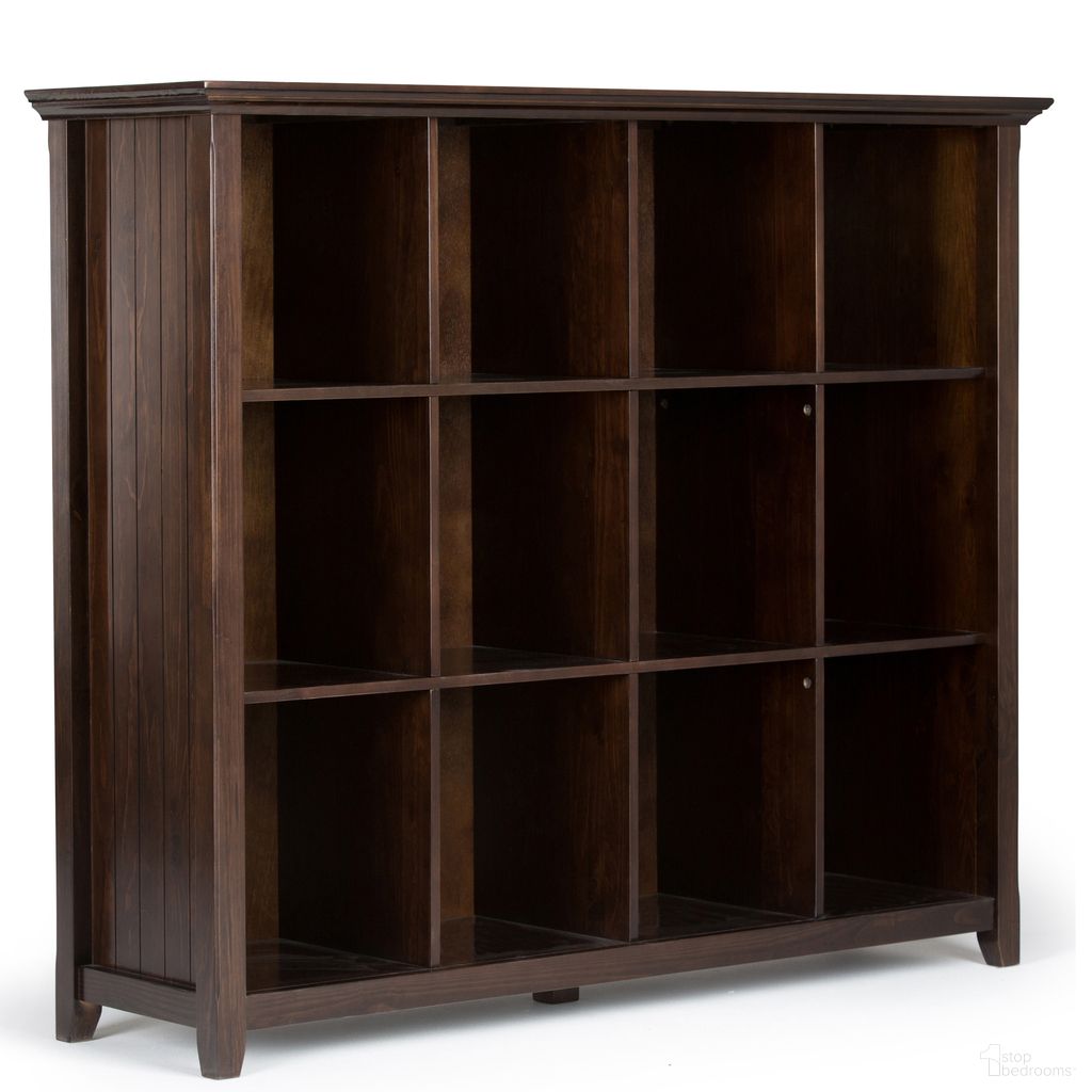 The appearance of Acadian Solid Wood 12 Cube Storage In Brunette Brown designed by Simpli Home in the transitional interior design. This brunette brown piece of furniture  was selected by 1StopBedrooms from Acadian Collection to add a touch of cosiness and style into your home. Sku: AXCRACA22-BRU. Material: Pine.