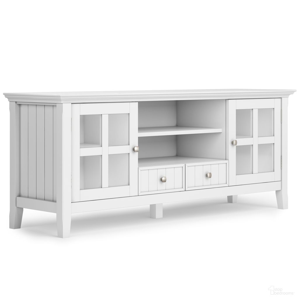 Acadian Solid Wood 60 Inch TV Media Stand In White