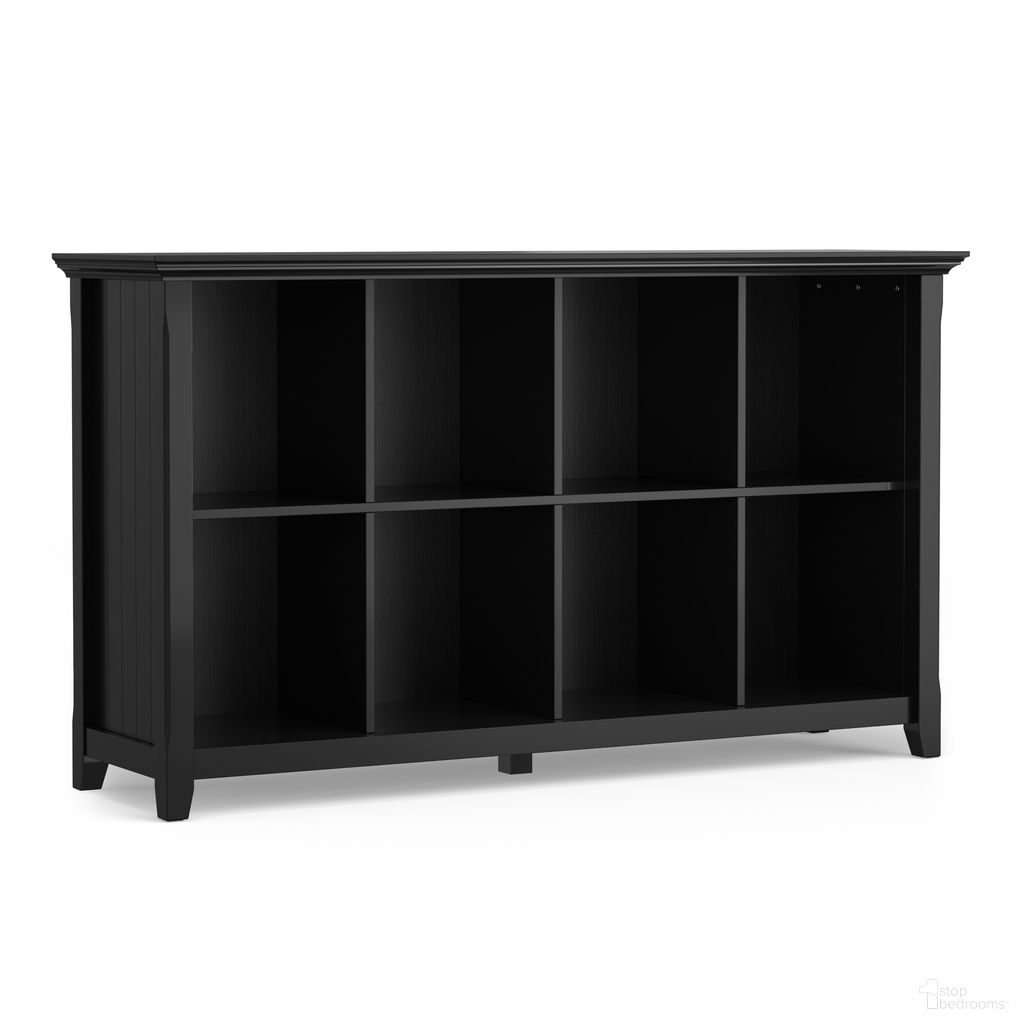 Acadian Solid Wood 8 Cube Storage Sofa Table In Black