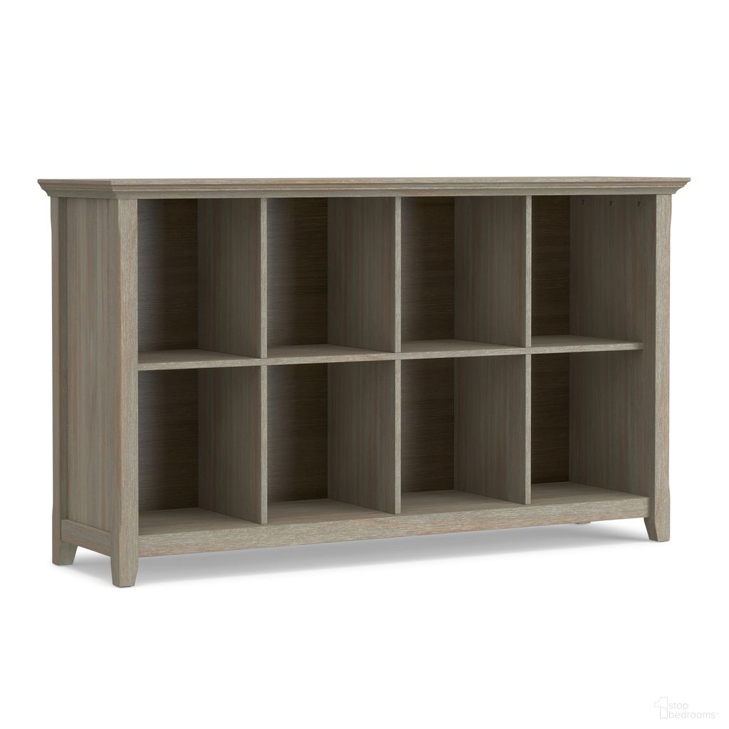 The appearance of Acadian Solid Wood 8 Cube Storage Sofa Table In Distressed Grey designed by Simpli Home in the transitional interior design. This distressed grey piece of furniture was selected by 1StopBedrooms from Acadian Collection to add a touch of cosiness and style into your home. Sku: AXWELL3-014GR. Material: Pine.