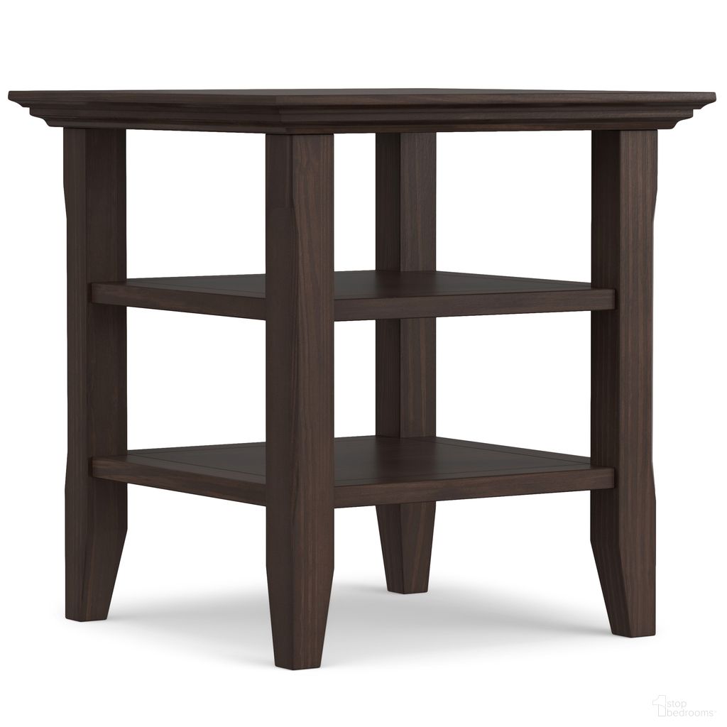 Acadian Solid Wood End Table In Warm Walnut Brown