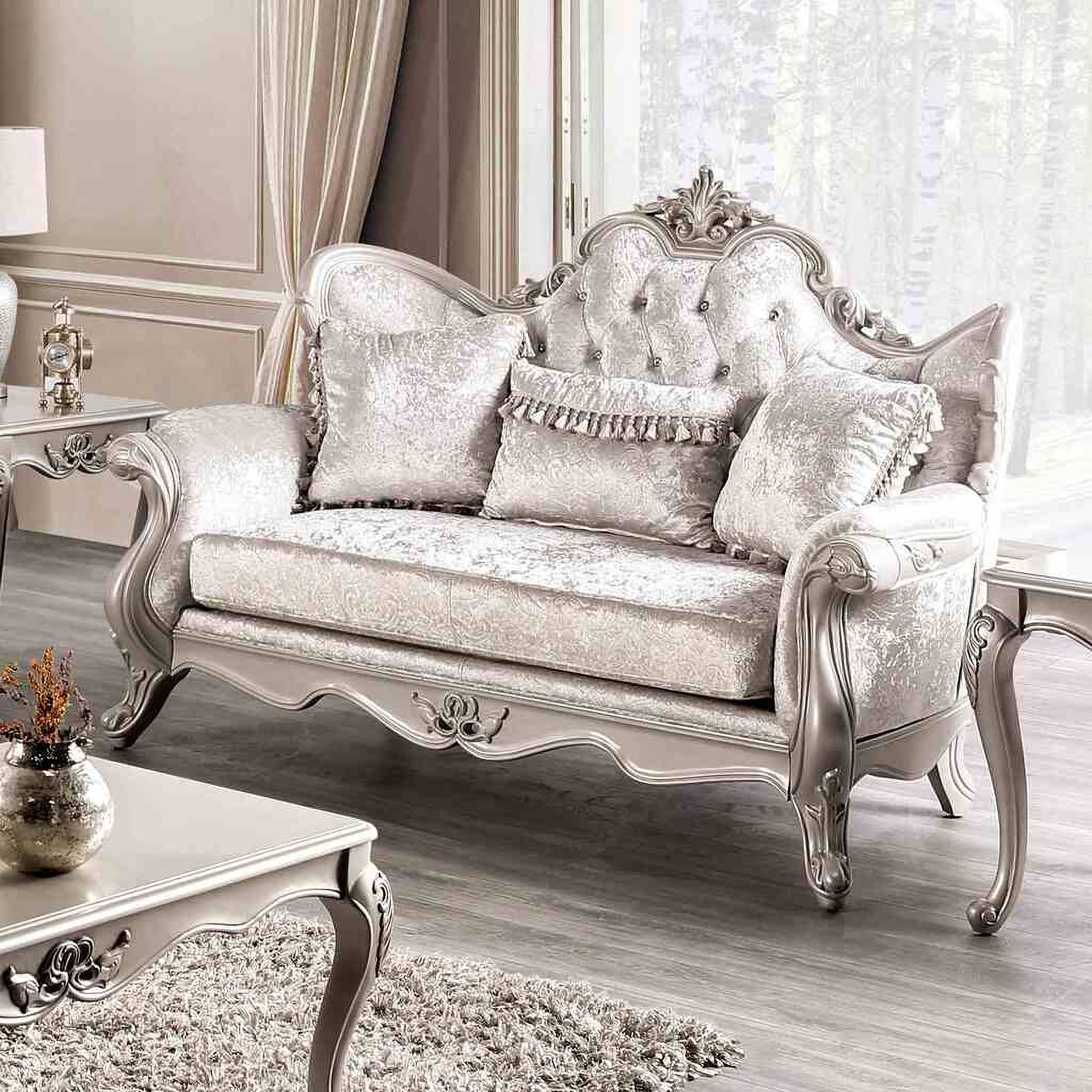 The appearance of Acapulco Loveseat In Off White designed by Furniture of America in the traditional interior design. This off white piece of furniture was selected by 1StopBedrooms from Acapulco Collection to add a touch of cosiness and style into your home. Sku: FM65001WH-LV. Material: Fabric.