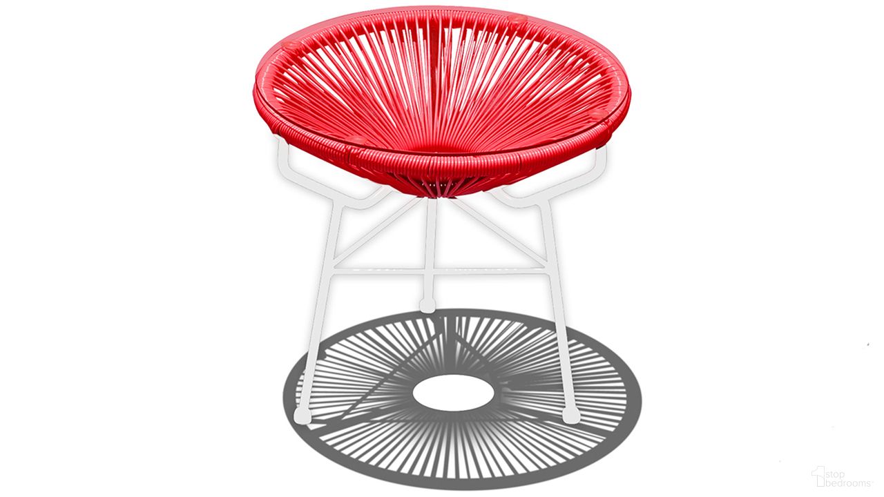 Acapulco Side Table/Ottoman In Candy Apple and White