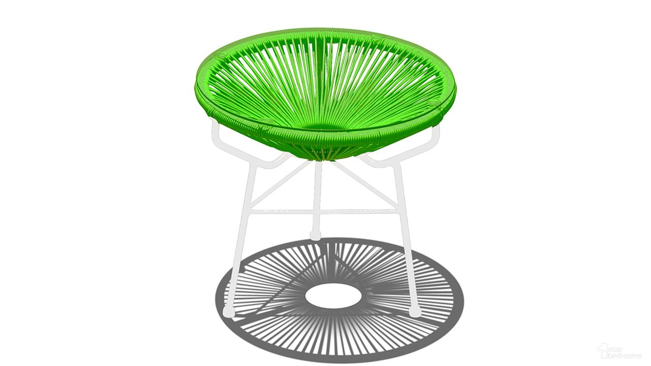 The appearance of Acapulco Side Table/Ottoman In Lime Green and White designed by Harmonia Living in the transitional interior design. This lime green/white piece of furniture  was selected by 1StopBedrooms from Acapulco Collection to add a touch of cosiness and style into your home. Sku: HL-ACA-ST-LGW. Material: Steel.