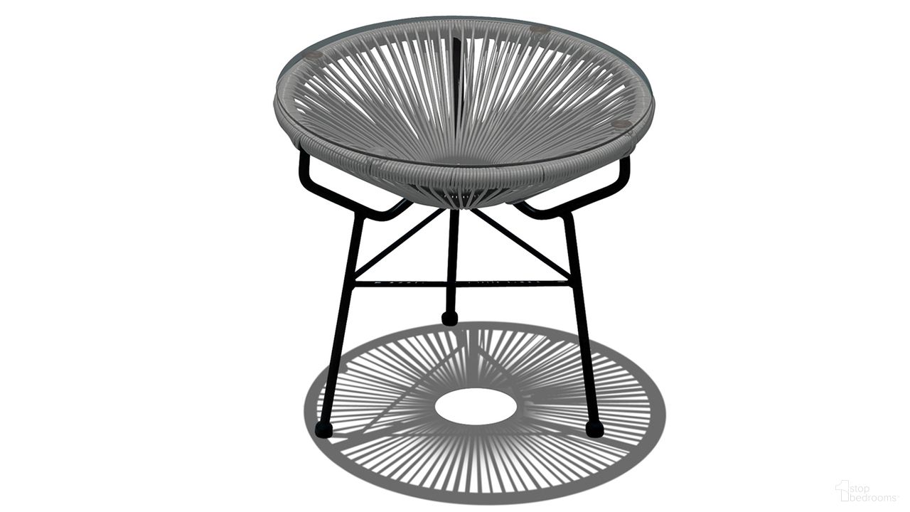 The appearance of Acapulco Side Table/Ottoman In Space Gray and Black designed by Harmonia Living in the transitional interior design. This space gray/black piece of furniture  was selected by 1StopBedrooms from Acapulco Collection to add a touch of cosiness and style into your home. Sku: HL-ACA-ST-SGB. Material: Steel.