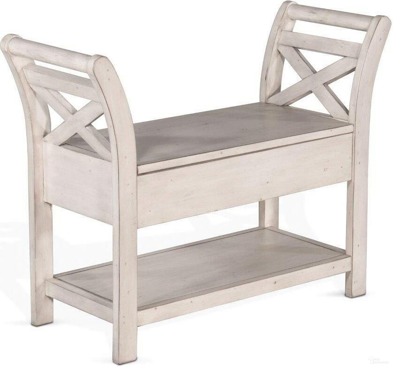 The appearance of Accent Bench With Storage designed by Sunny Designs in the modern / contemporary interior design. This marble white piece of furniture was selected by 1StopBedrooms from to add a touch of cosiness and style into your home. Sku: 2075MW. Material: Solid Wood.