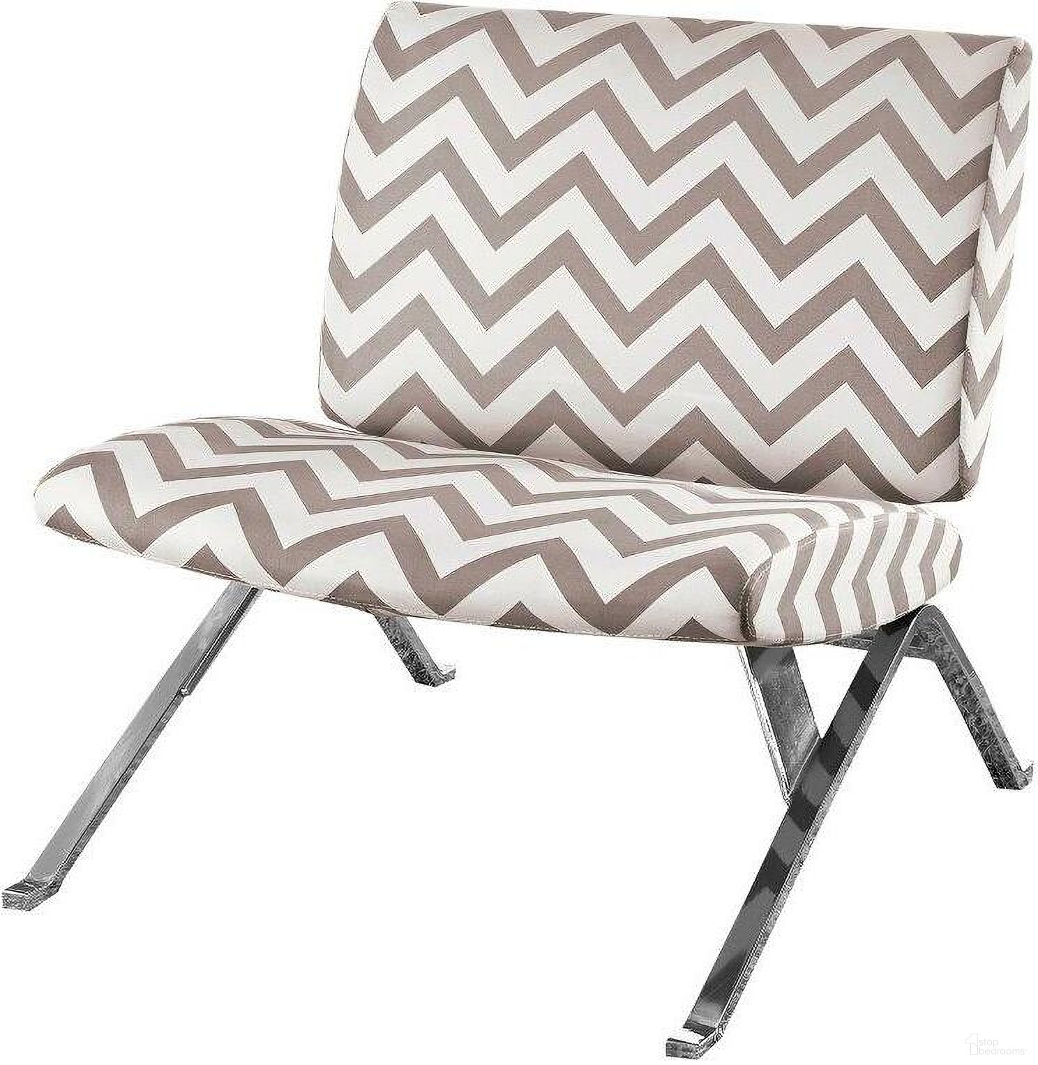 The appearance of Accent Chair In Dark Taupe And Chevron Fabric With Chrome Metal designed by Monarch Specialties in the modern / contemporary interior design. This dark taupe piece of furniture was selected by 1StopBedrooms from to add a touch of cosiness and style into your home. Sku: I 8137. Material: MDF.