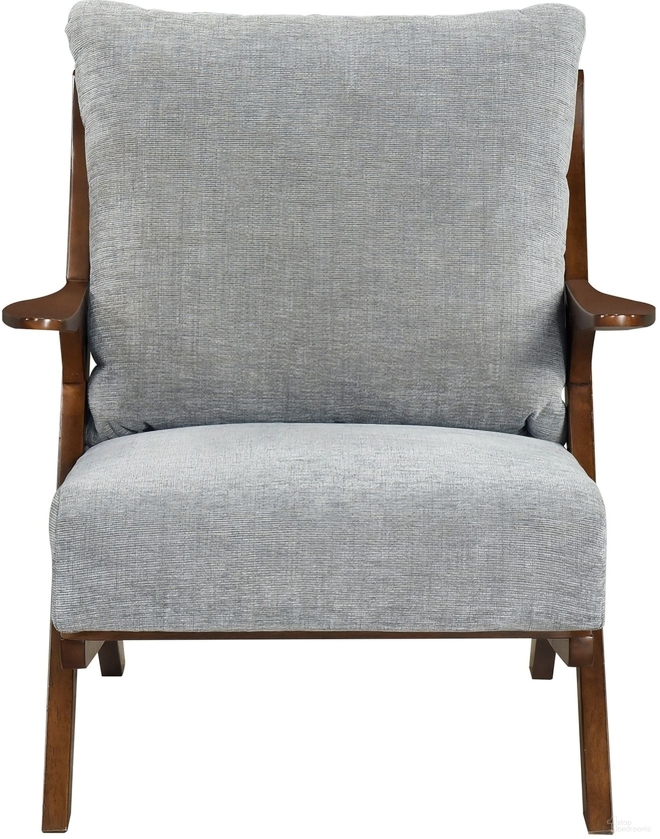 The appearance of Lennox Accent Chair In Gray designed by Homelegance in the transitional interior design. This gray piece of furniture was selected by 1StopBedrooms from Lennox Collection to add a touch of cosiness and style into your home. Sku: 1146GY-1. Material: Wood.