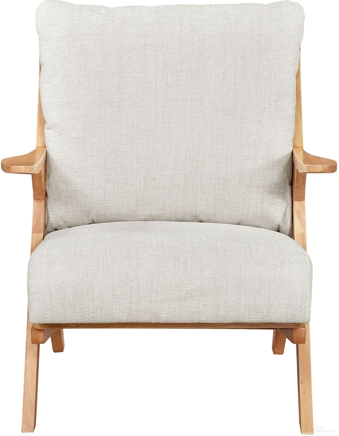 The appearance of Lennox Accent Chair In Cream designed by Homelegance in the modern / contemporary interior design. This cream piece of furniture  was selected by 1StopBedrooms from Lennox Collection to add a touch of cosiness and style into your home. Sku: 1146NABE-1. Material: Wood.