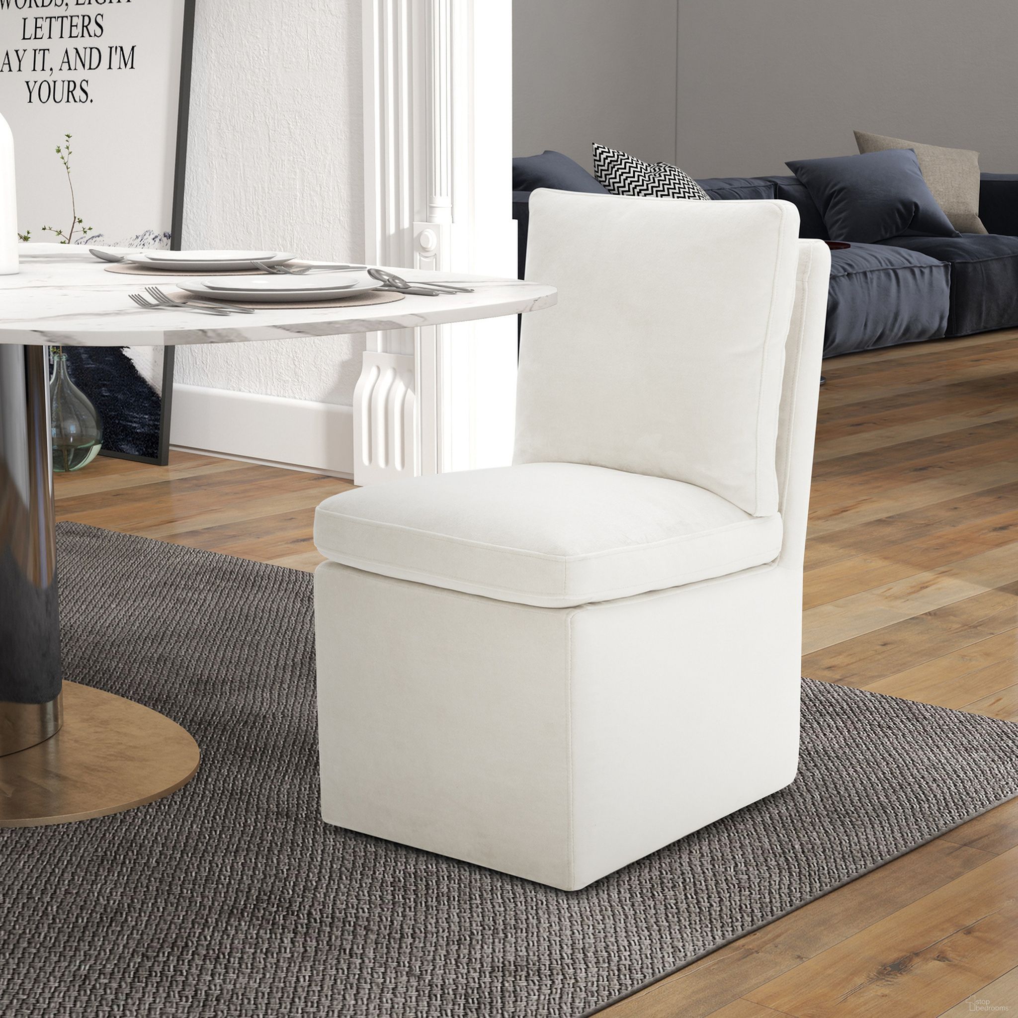 The appearance of Accent Dining Chair with Casters In Ivory designed by Liberty in the bohemian interior design. This ivory piece of furniture was selected by 1StopBedrooms from Accent Collection to add a touch of cosiness and style into your home. Sku: 733-ADC90-IV. Material: Solid Hardwood. Chair Type: Side Chair.