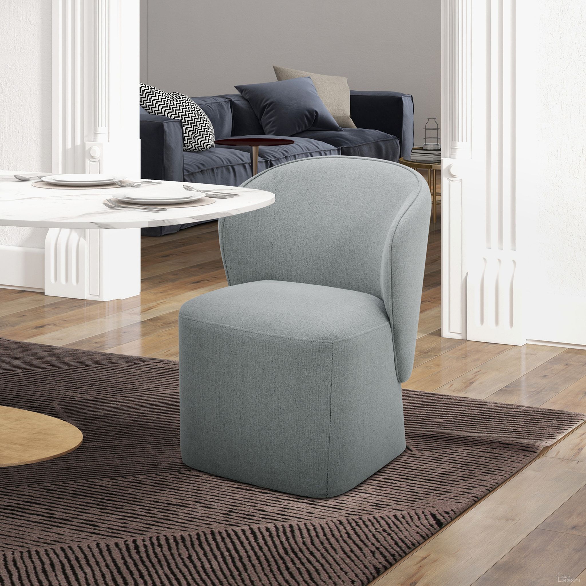 The appearance of Accent Dining Chair with Casters In Sapphire designed by Liberty in the bohemian interior design. This sapphire piece of furniture was selected by 1StopBedrooms from Accent Collection to add a touch of cosiness and style into your home. Sku: 730-ADC90-SP. Material: Solid Hardwood. Chair Type: Side Chair.