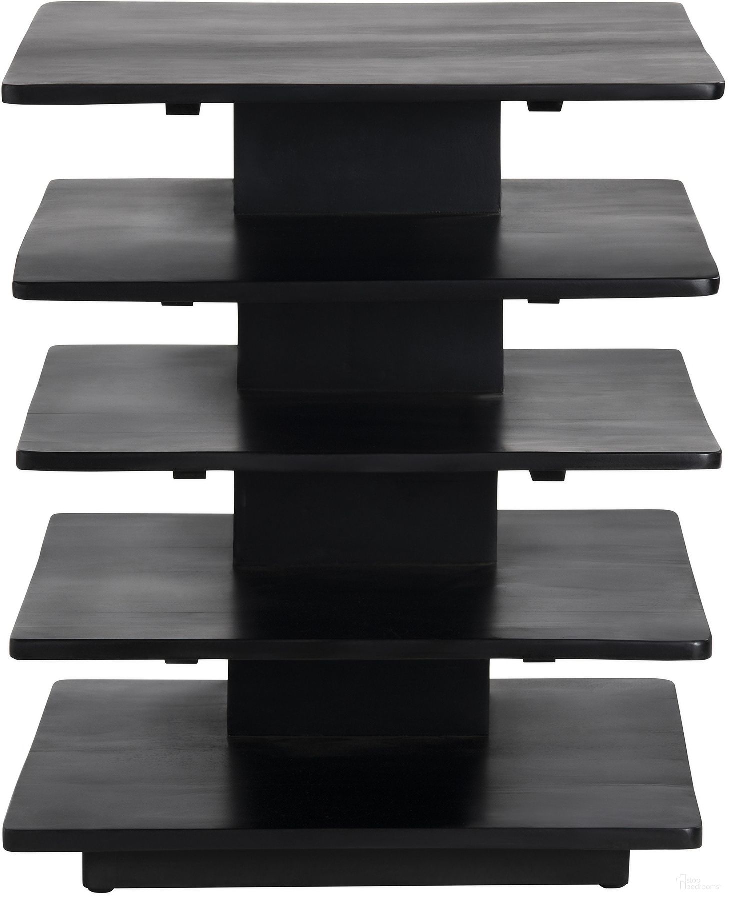 The appearance of Accent/End Table In Black designed by Crestview Collection in the transitional interior design. This black piece of furniture  was selected by 1StopBedrooms from  to add a touch of cosiness and style into your home. Sku: CVFNR9210. Material: Solid Wood.