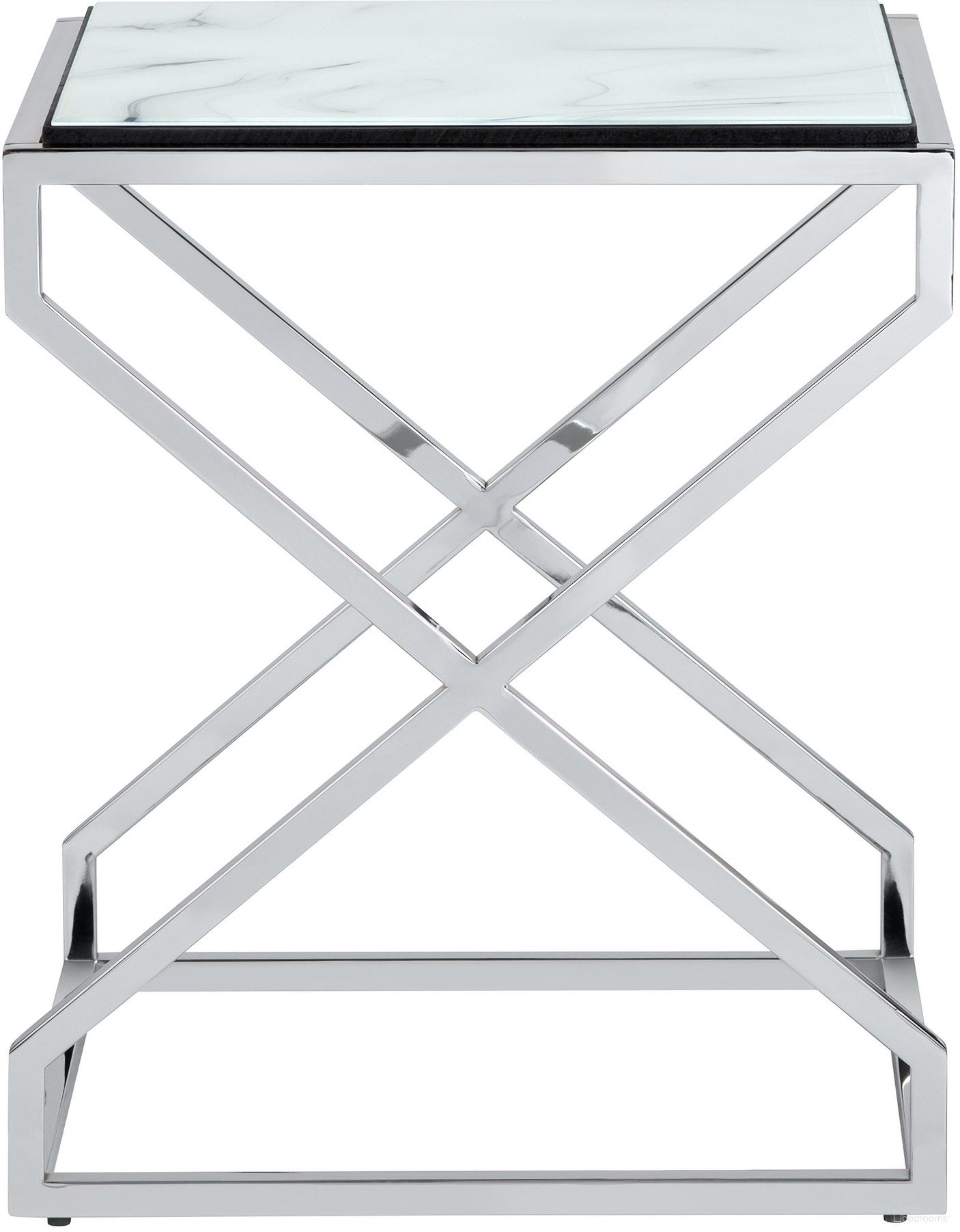 The appearance of Accent/End Table In White and Silver designed by Crestview Collection in the modern / contemporary interior design. This white/silver piece of furniture  was selected by 1StopBedrooms from  to add a touch of cosiness and style into your home. Sku: CVFZR6173. Material: Metal.