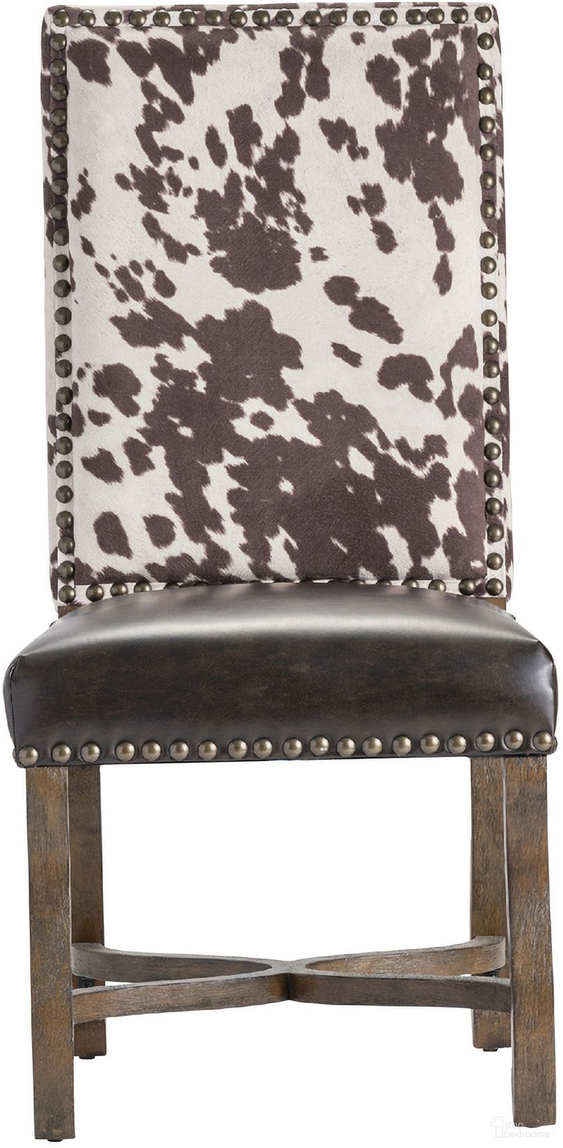 Accent/Side Chair In White and Brown