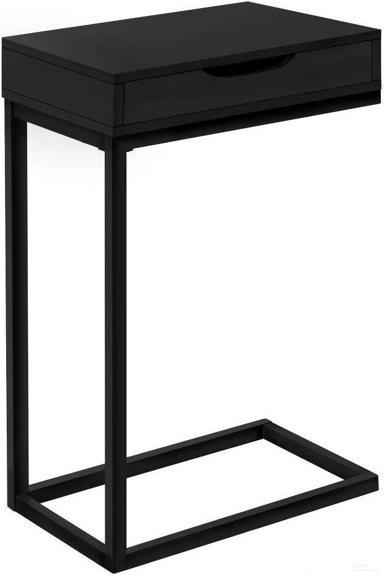 Accent Table In Black Metal With A Drawer