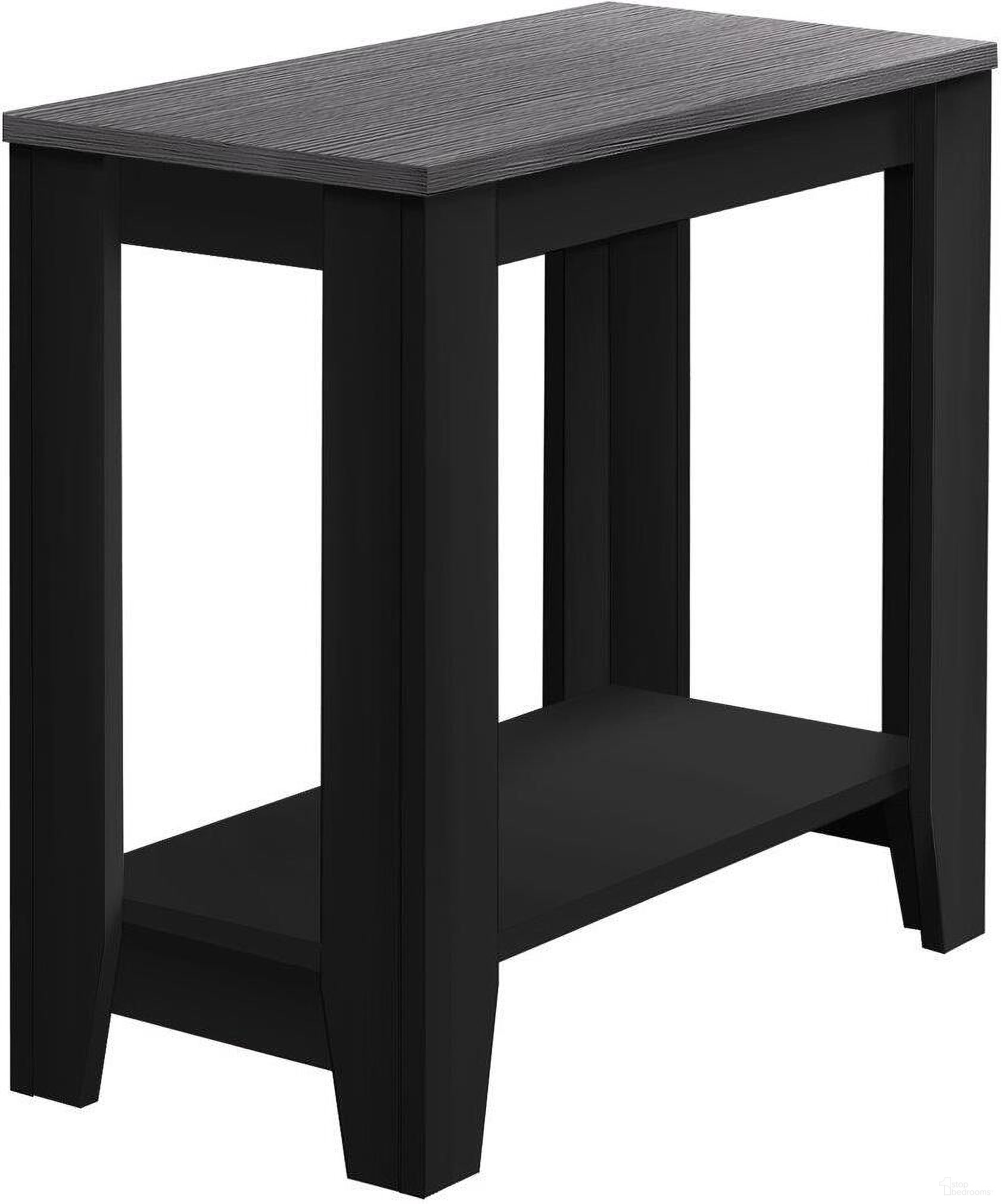 Accent Table In Black With Grey Top
