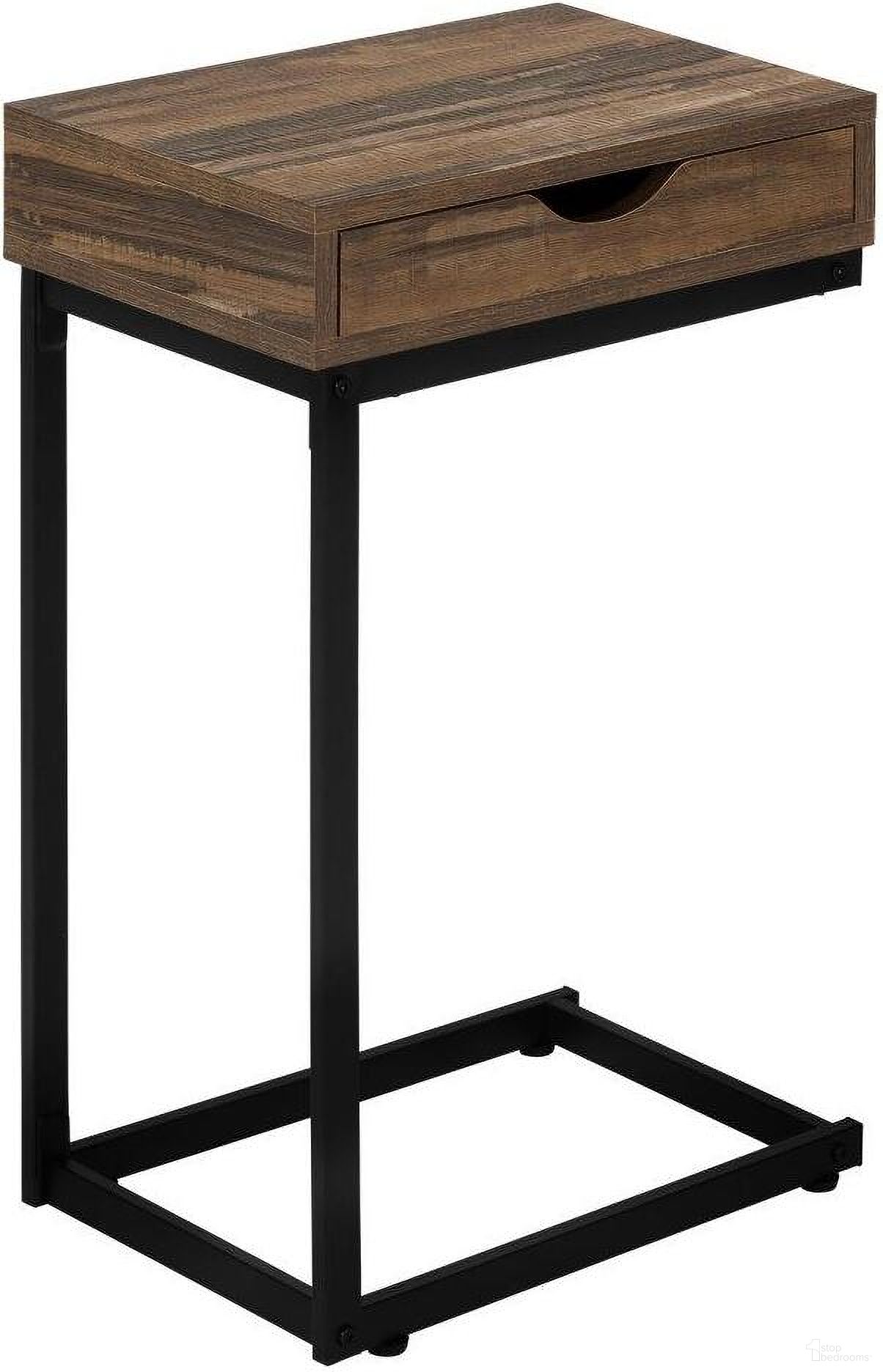 Accent Table In Brown Reclaimed-Look And Black Metal