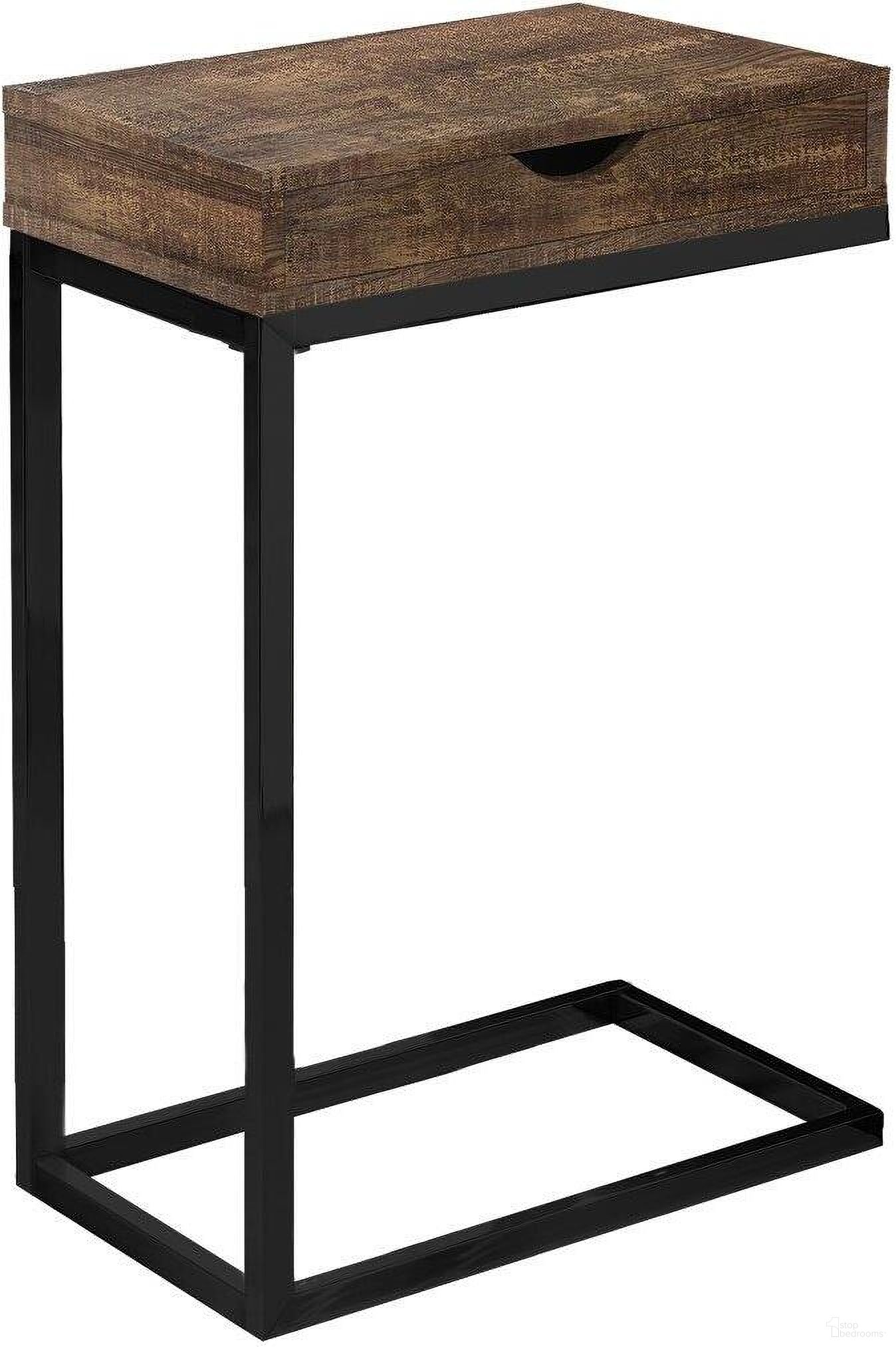Accent Table In Brown Reclaimed Wood Look With Black Drawer