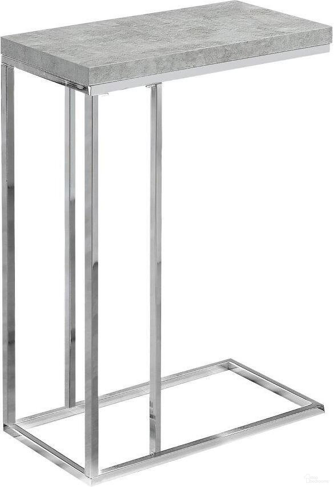 The appearance of Accent Table In Grey Cement With Chrome Metal designed by Monarch Specialties in the modern / contemporary interior design. This cement piece of furniture was selected by 1StopBedrooms from to add a touch of cosiness and style into your home. Sku: I 3372. Material: Metal.