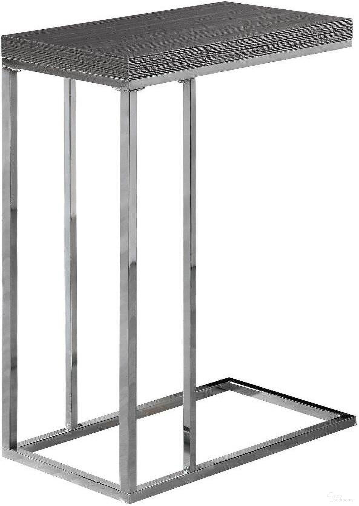 Accent Table In Grey With Chrome Metal I 3228