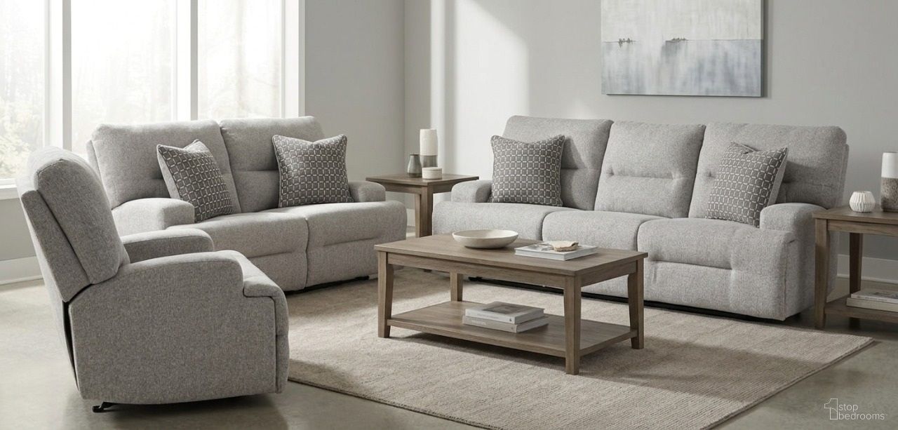 Acklen Place Power Reclining Living Room Set In Pewter