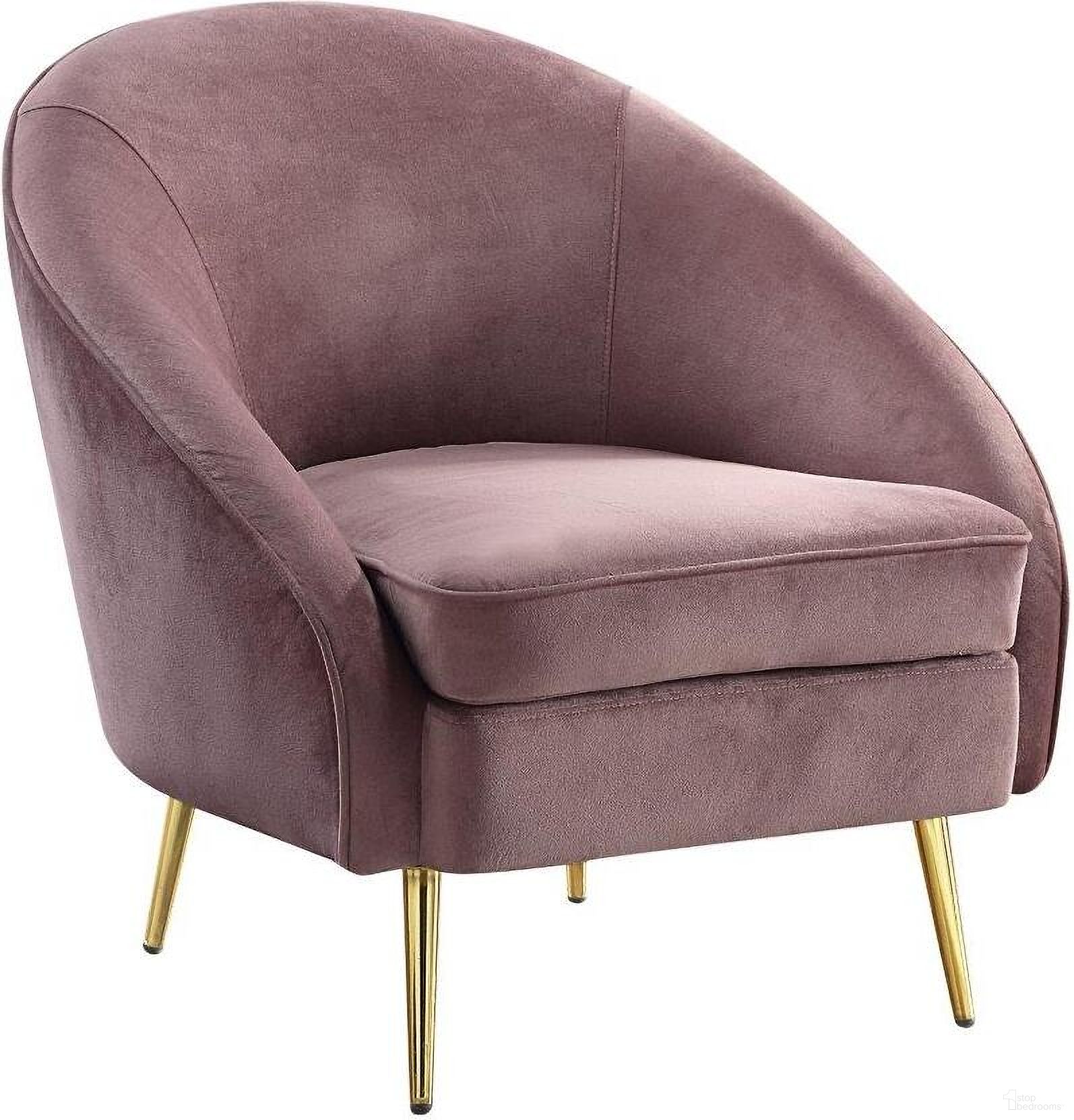 The appearance of Acme Abey Chair designed by ACME in the modern / contemporary interior design. This pink velvet piece of furniture was selected by 1StopBedrooms from Abey Collection to add a touch of cosiness and style into your home. Sku: LV00206. Material: Wood.