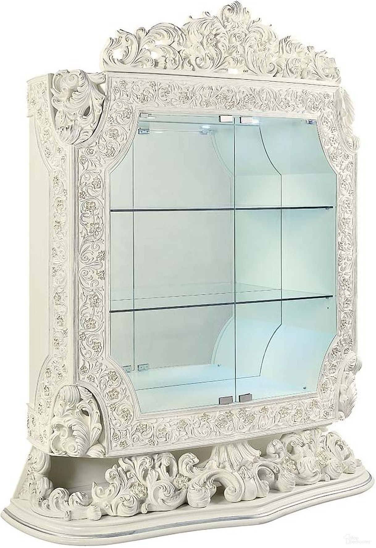 The appearance of Acme Adara Curio In Antique White Finish designed by ACME in the transitional interior design. This antique white piece of furniture was selected by 1StopBedrooms from Adara Collection to add a touch of cosiness and style into your home. Sku: DN01232-1;DN01232-2;DN01232-3;DN01232-4;DN01232-5. Material: Wood.