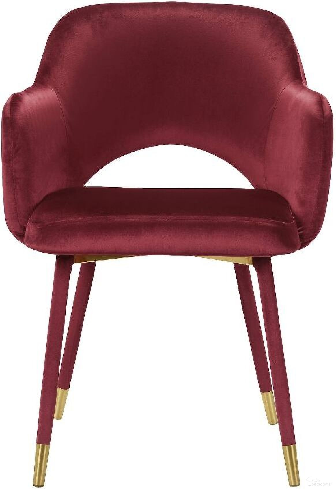 The appearance of Acme Applewood Accent Chair In Bordeaux Red Velvet and Gold designed by ACME in the modern / contemporary interior design. This gold piece of furniture  was selected by 1StopBedrooms from Applewood Collection to add a touch of cosiness and style into your home. Sku: 59850. Material: Metal.