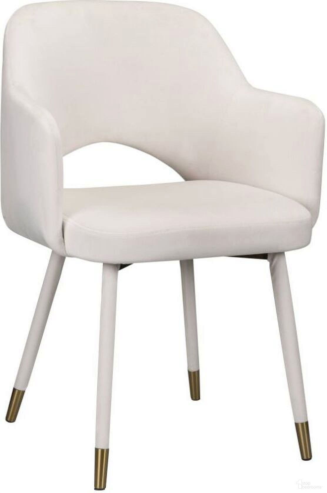 The appearance of Acme Applewood Accent Chair In Cream Velvet and Gold designed by ACME in the modern / contemporary interior design. This cream velvet piece of furniture was selected by 1StopBedrooms from Applewood Collection to add a touch of cosiness and style into your home. Sku: 59856. Material: Metal.