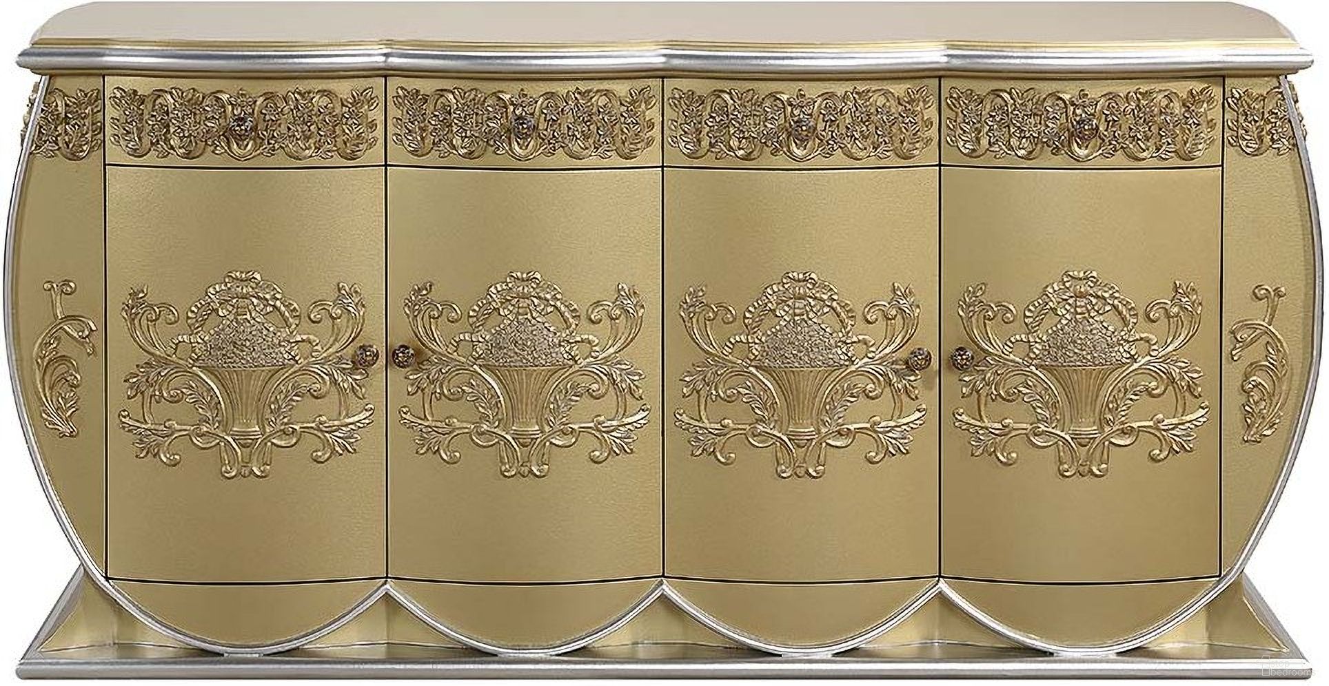 The appearance of Acme Bernadette Server designed by ACME in the transitional interior design. This gold piece of furniture was selected by 1StopBedrooms from Bernadette Collection to add a touch of cosiness and style into your home. Sku: DN01473. Material: Wood.