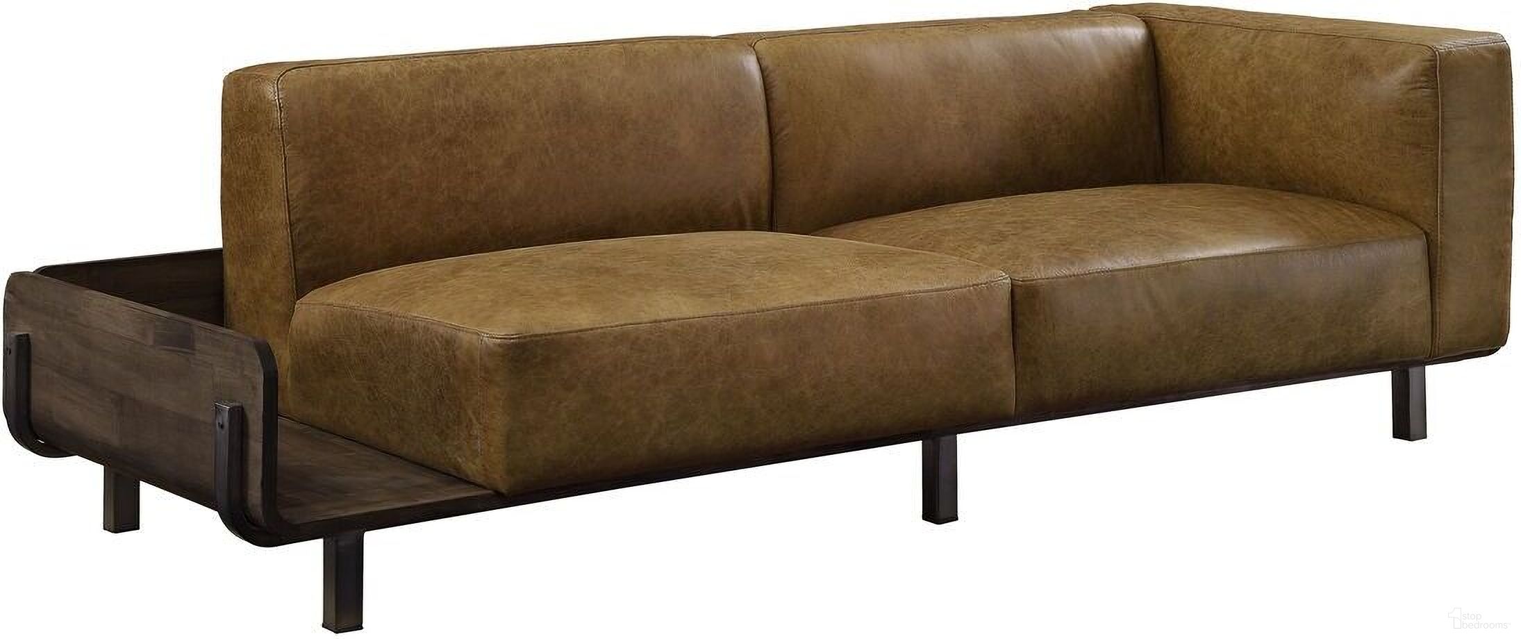 The appearance of Acme Blanca Sofa designed by ACME in the industrial interior design. This brown piece of furniture was selected by 1StopBedrooms from Blanca Collection to add a touch of cosiness and style into your home. Sku: 56500. Material: Wood.
