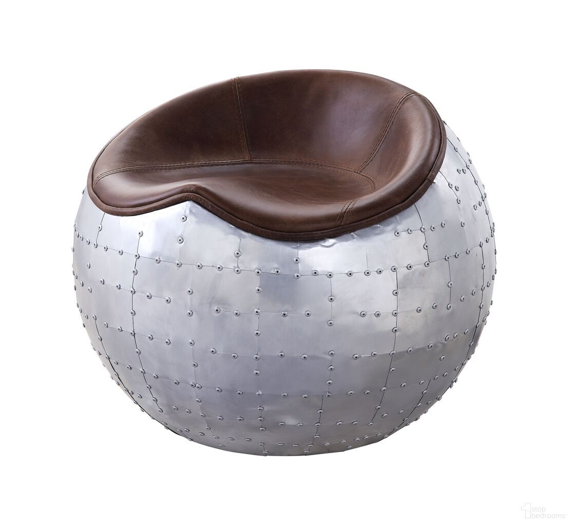 The appearance of Acme Brancaster Ottoman In Retro Brown Top Grain Leather designed by ACME in the industrial interior design. This brown piece of furniture  was selected by 1StopBedrooms from Brancaster Collection to add a touch of cosiness and style into your home. Sku: 59836. Material: Aluminum.