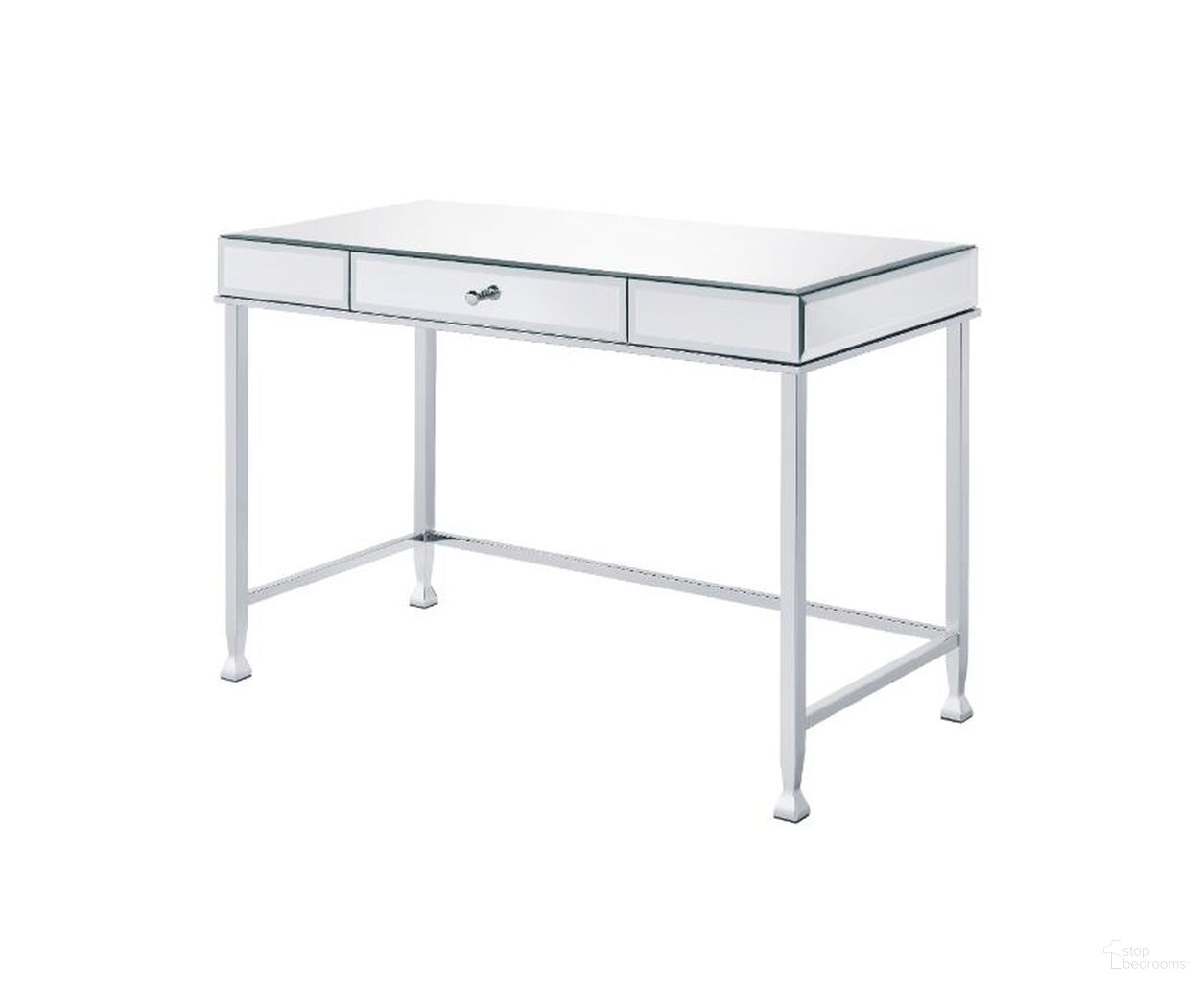 The appearance of Acme Canine Writing Desk In Mirrored And Chrome Finish designed by ACME in the modern / contemporary interior design. This chrome piece of furniture was selected by 1StopBedrooms from Canine Collection to add a touch of cosiness and style into your home. Sku: 92975. Material: Wood.