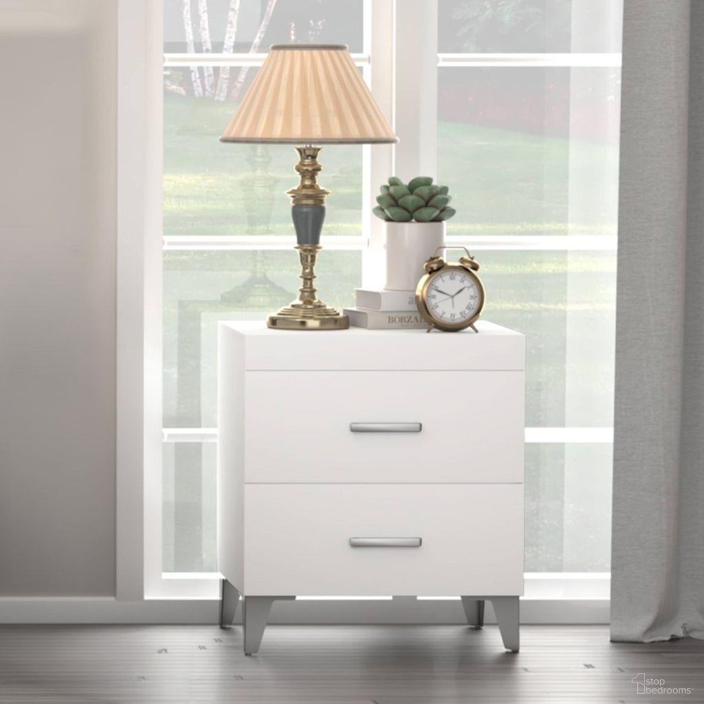 The appearance of Acme Casilda Nightstand In White Finish designed by ACME in the modern / contemporary interior design. This white piece of furniture was selected by 1StopBedrooms from Casilda Collection to add a touch of cosiness and style into your home. Sku: BD00645. Material: Wood.