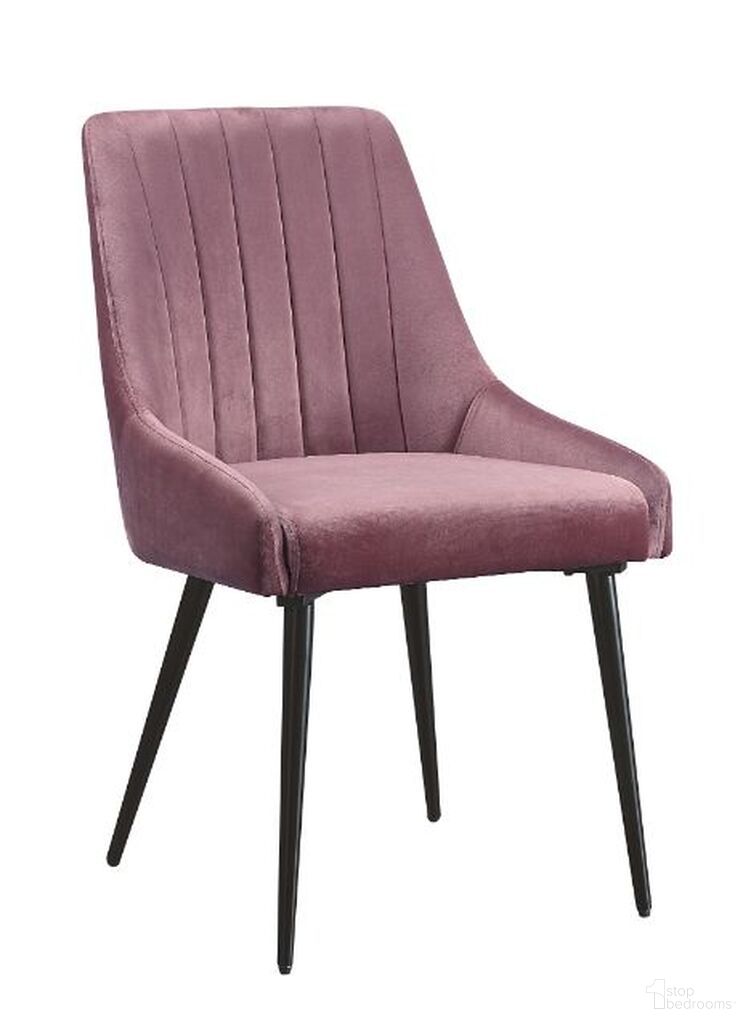 The appearance of Acme Caspian Side Chair Set of 2 In Pink Fabric And Black Finish designed by ACME in the modern / contemporary interior design. This pink piece of furniture was selected by 1StopBedrooms from Riley Collection to add a touch of cosiness and style into your home. Sku: 74012. Material: Wood. Chair Type: Side Chair.