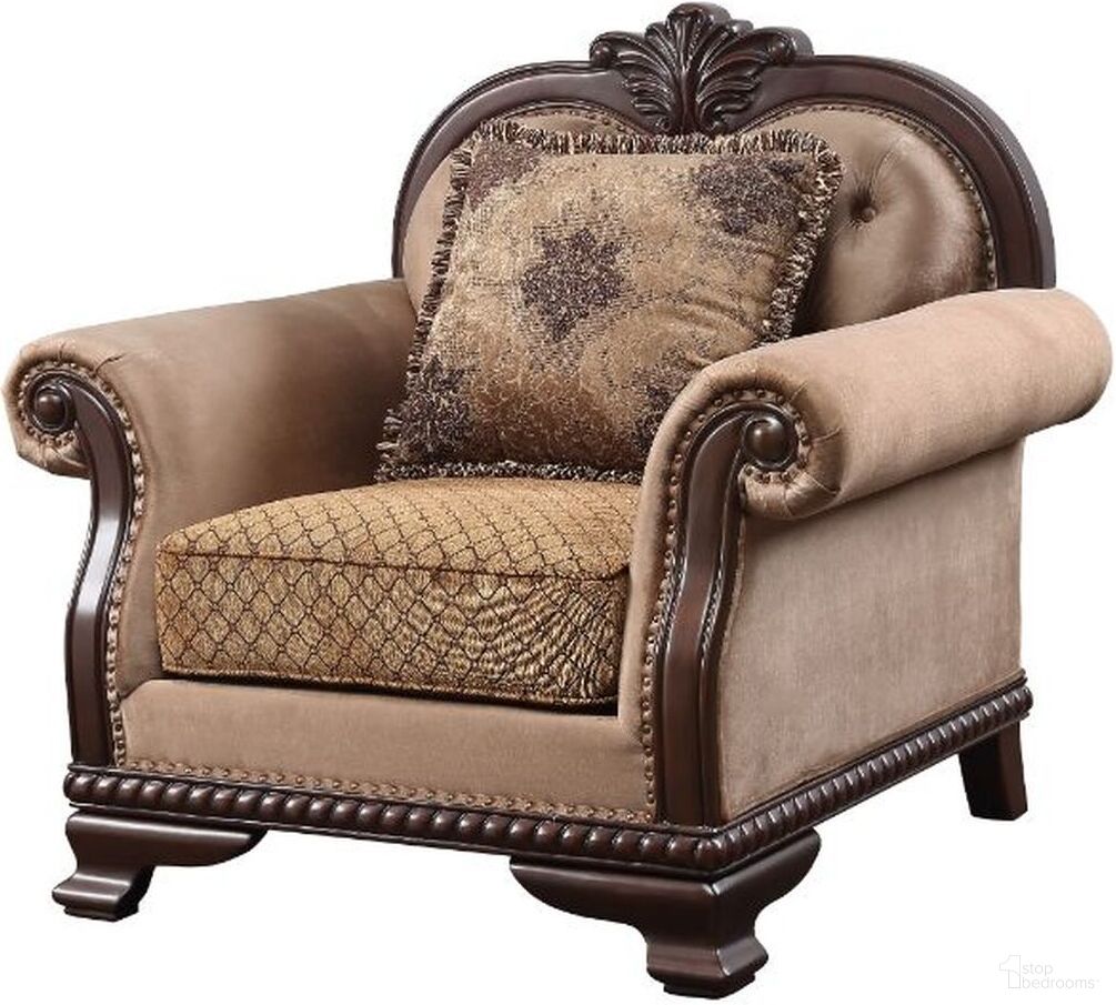 The appearance of Acme Chateau De Ville Chair With 1 Pillow designed by ACME in the transitional interior design. This beige piece of furniture was selected by 1StopBedrooms from Chateau De Ville Collection to add a touch of cosiness and style into your home. Sku: 58267. Material: Wood.