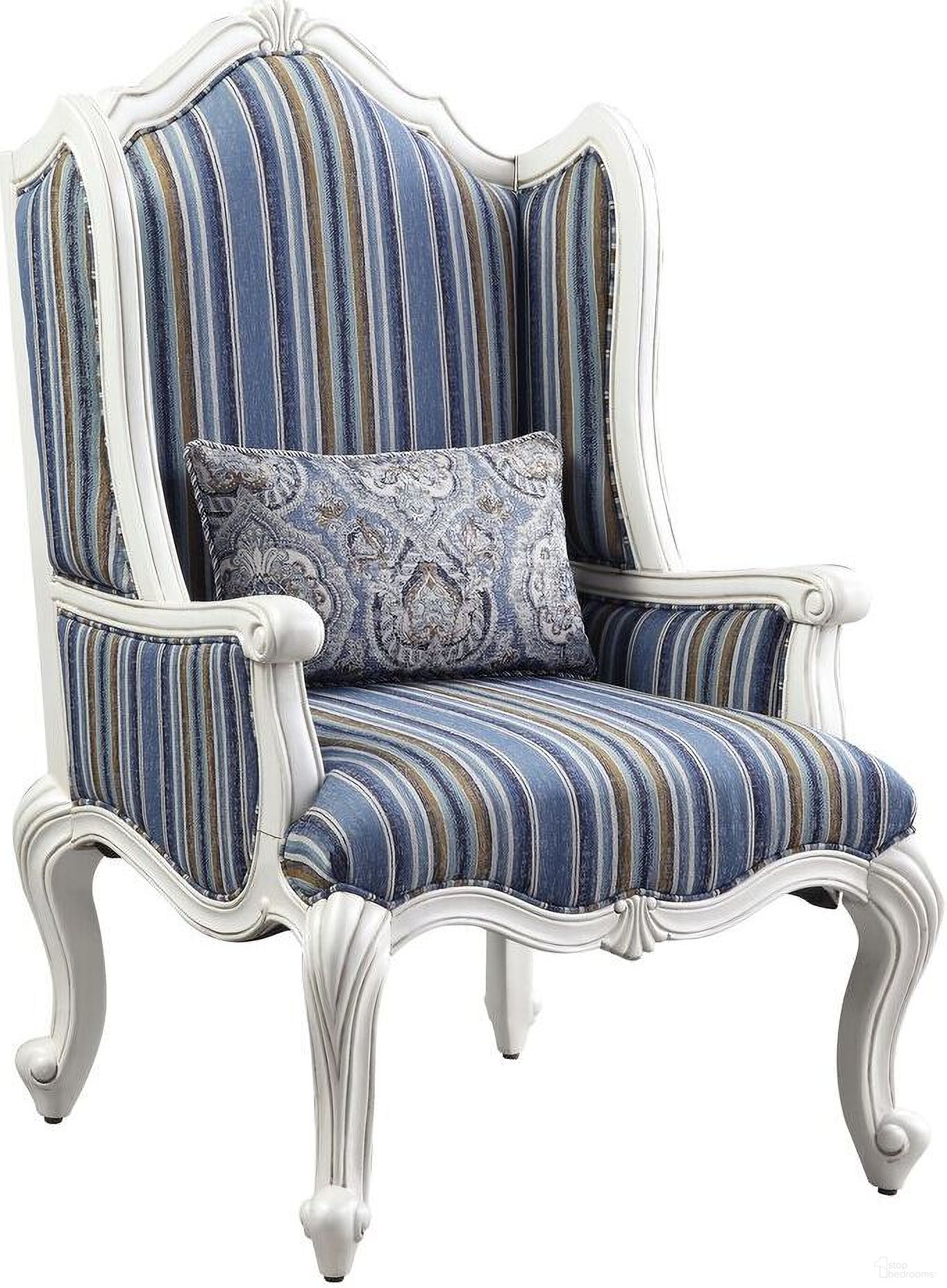 The appearance of Acme Ciddrenar Chair With 1 Pillow designed by ACME in the transitional interior design. This white piece of furniture was selected by 1StopBedrooms from Ciddrenar Collection to add a touch of cosiness and style into your home. Sku: 54312. Material: Wood.