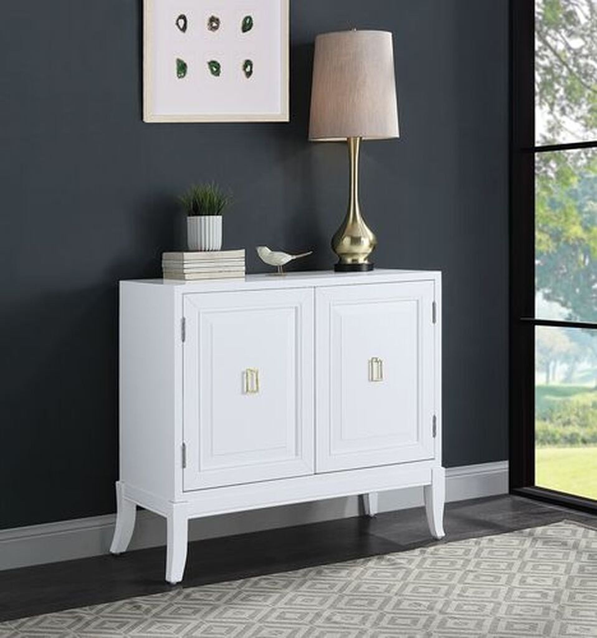 The appearance of Acme Clem Console Table In White Finish designed by ACME in the modern / contemporary interior design. This white piece of furniture was selected by 1StopBedrooms from Clem Collection to add a touch of cosiness and style into your home. Sku: AC00284. Material: Wood.