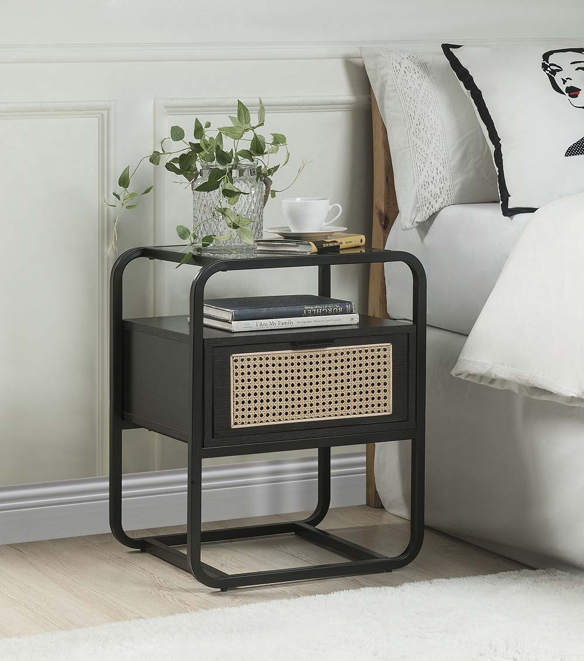 The appearance of Acme Colson Accent Table In Black Finish designed by ACME in the transitional interior design. This black piece of furniture was selected by 1StopBedrooms from Colson Collection to add a touch of cosiness and style into your home. Sku: AC01079. Material: Metal.