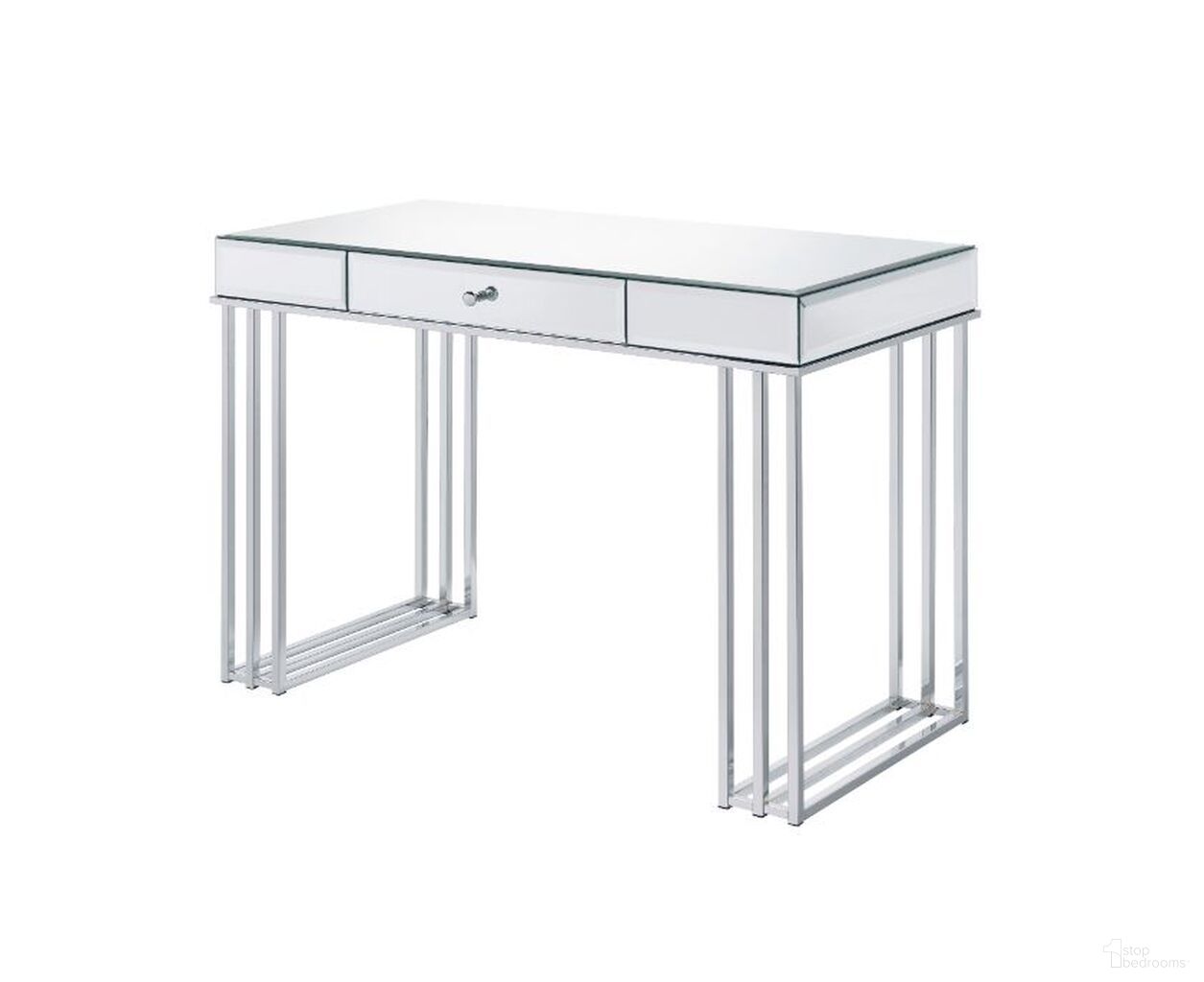 The appearance of Acme Critter Writing Desk In Mirrored And Chrome Finish designed by ACME in the modern / contemporary interior design. This chrome piece of furniture was selected by 1StopBedrooms from Critter Collection to add a touch of cosiness and style into your home. Sku: 92979. Material: Wood.