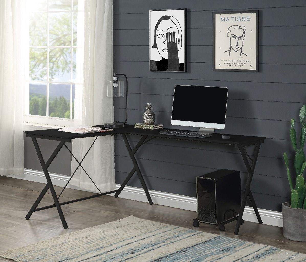 The appearance of Acme Demas Computer Desk In Black Finish designed by ACME in the modern / contemporary interior design. This black piece of furniture  was selected by 1StopBedrooms from Dazenus Collection to add a touch of cosiness and style into your home. Sku: OF00049. Material: Wood.