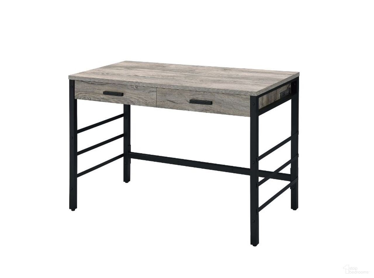 The appearance of Acme Disho Built-In Usb Port Writing Desk In Light Weathered Oak And Black Finish designed by ACME in the industrial interior design. This weathered oak piece of furniture was selected by 1StopBedrooms from Disho Collection to add a touch of cosiness and style into your home. Sku: 92720. Material: Wood.