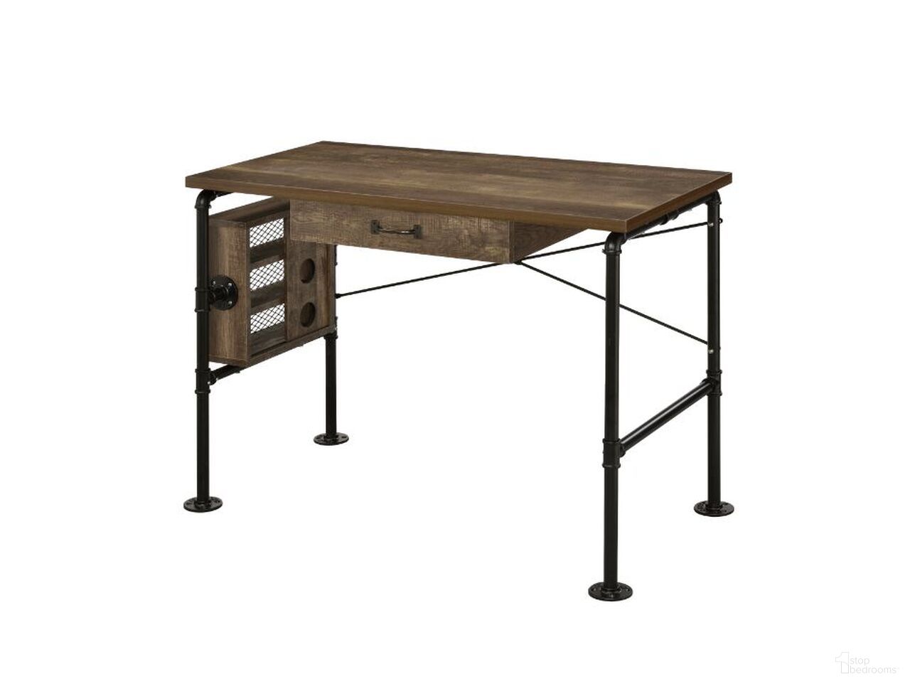 The appearance of Acme Endang Writing Desk In Weathered Oak And Black Finish designed by ACME in the industrial interior design. This weathered oak piece of furniture  was selected by 1StopBedrooms from Endang Collection to add a touch of cosiness and style into your home. Sku: 92595. Material: Wood.